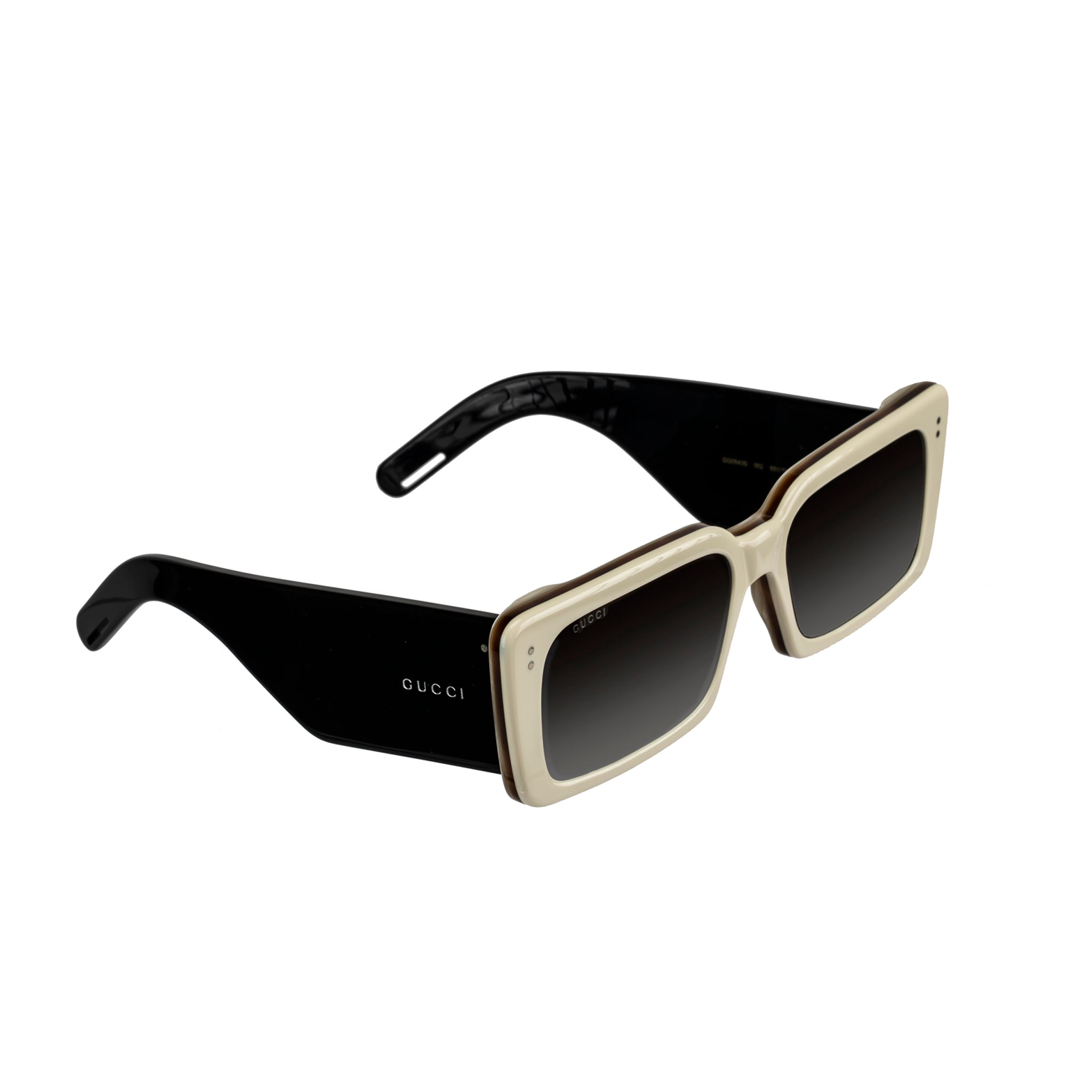 GUCCI SUNGLASSES CREAM & BLACK - On Repeat