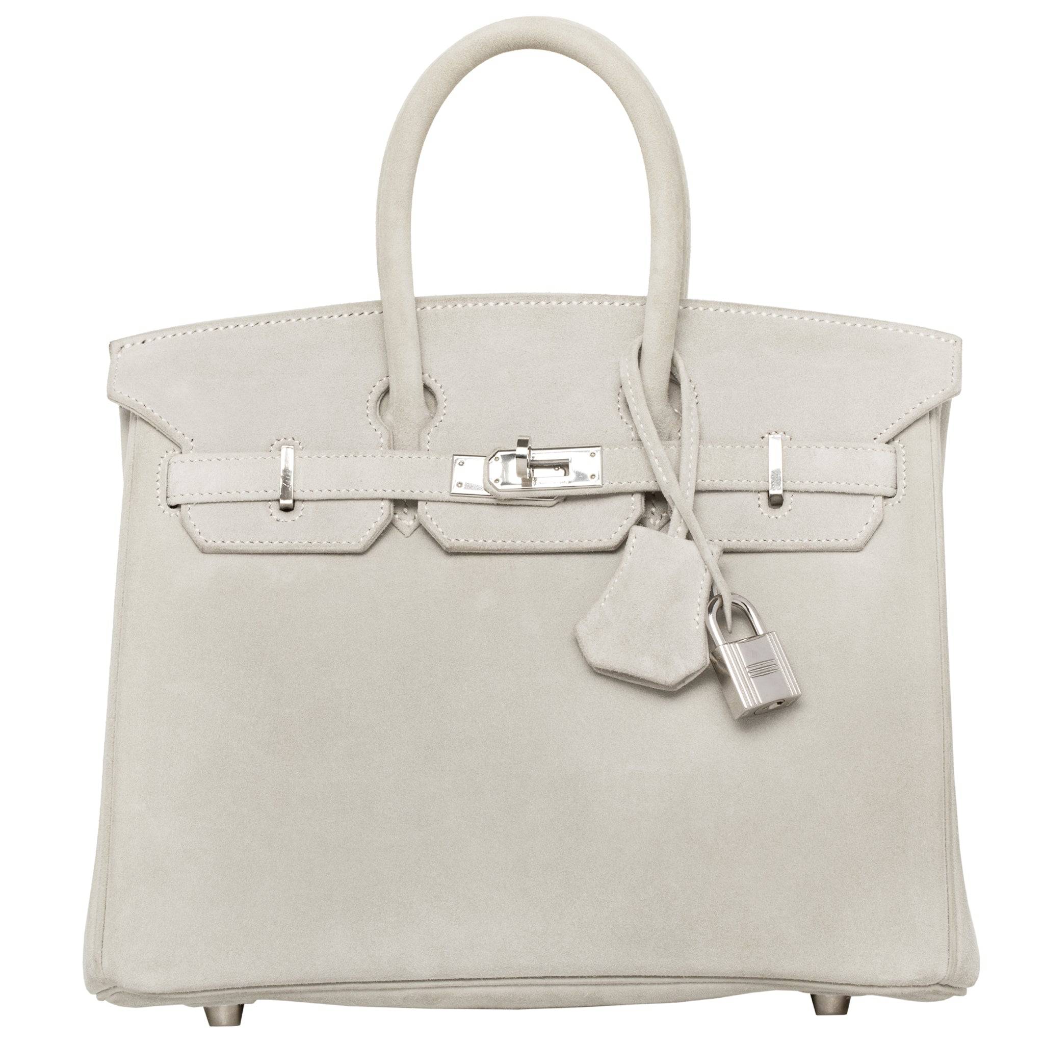 HERMES BIRKIN 25CM GRIS SUEDE PALLADIUM HARDWARE - On Repeat