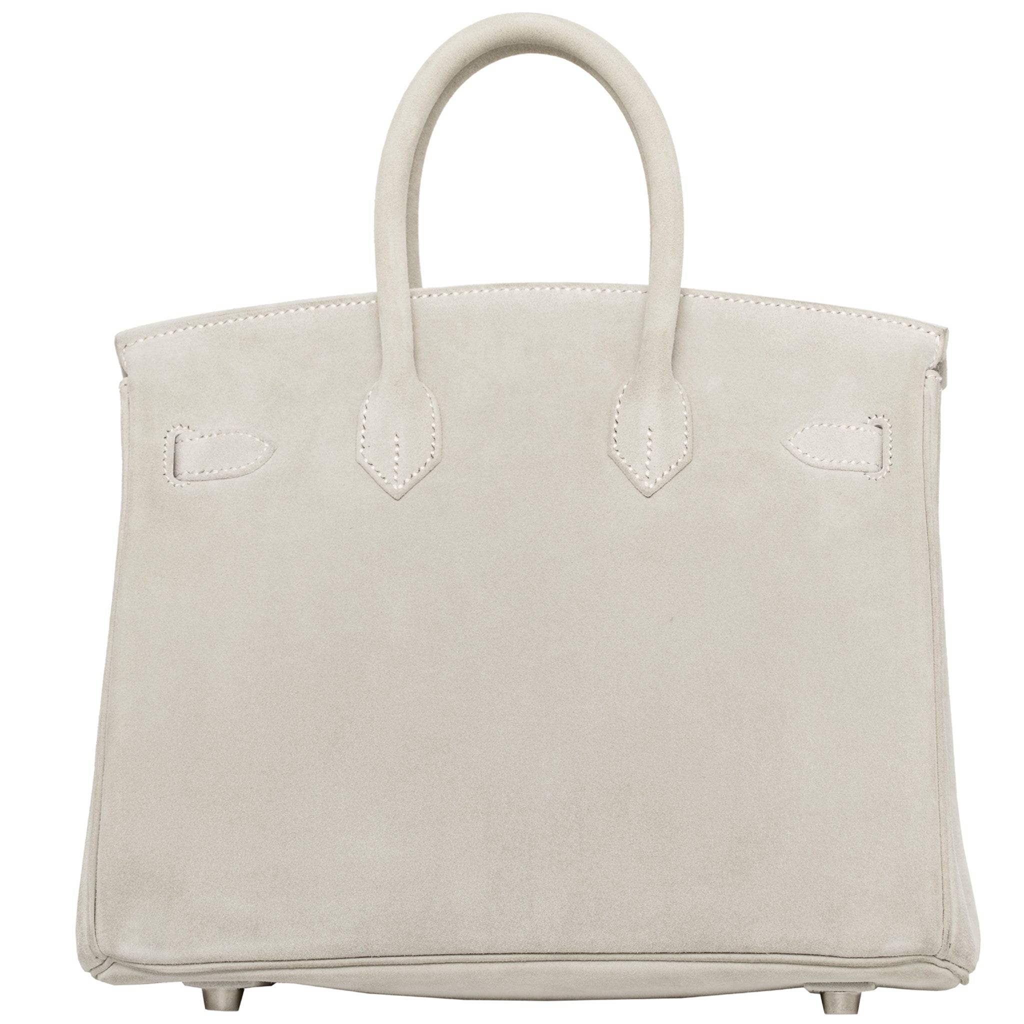 HERMES BIRKIN 25CM GRIS SUEDE PALLADIUM HARDWARE - On Repeat