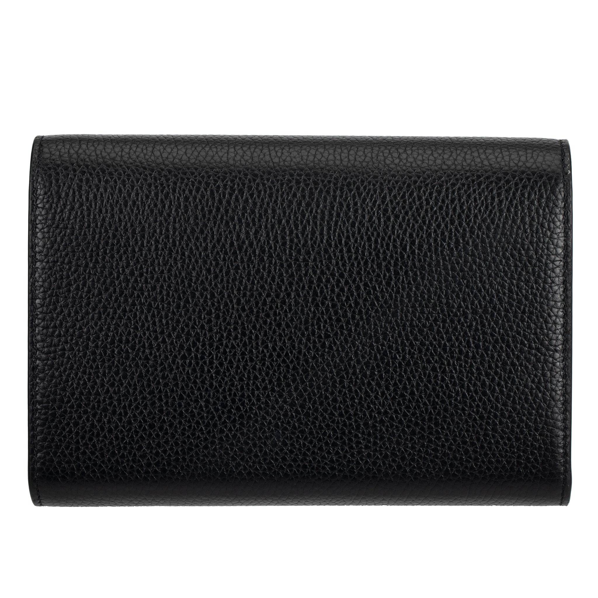 GUCCI MARMONT WALLET ON CHAIN BLACK PEBBLED LEATHER AGED GOLD HARDWARE - On Repeat