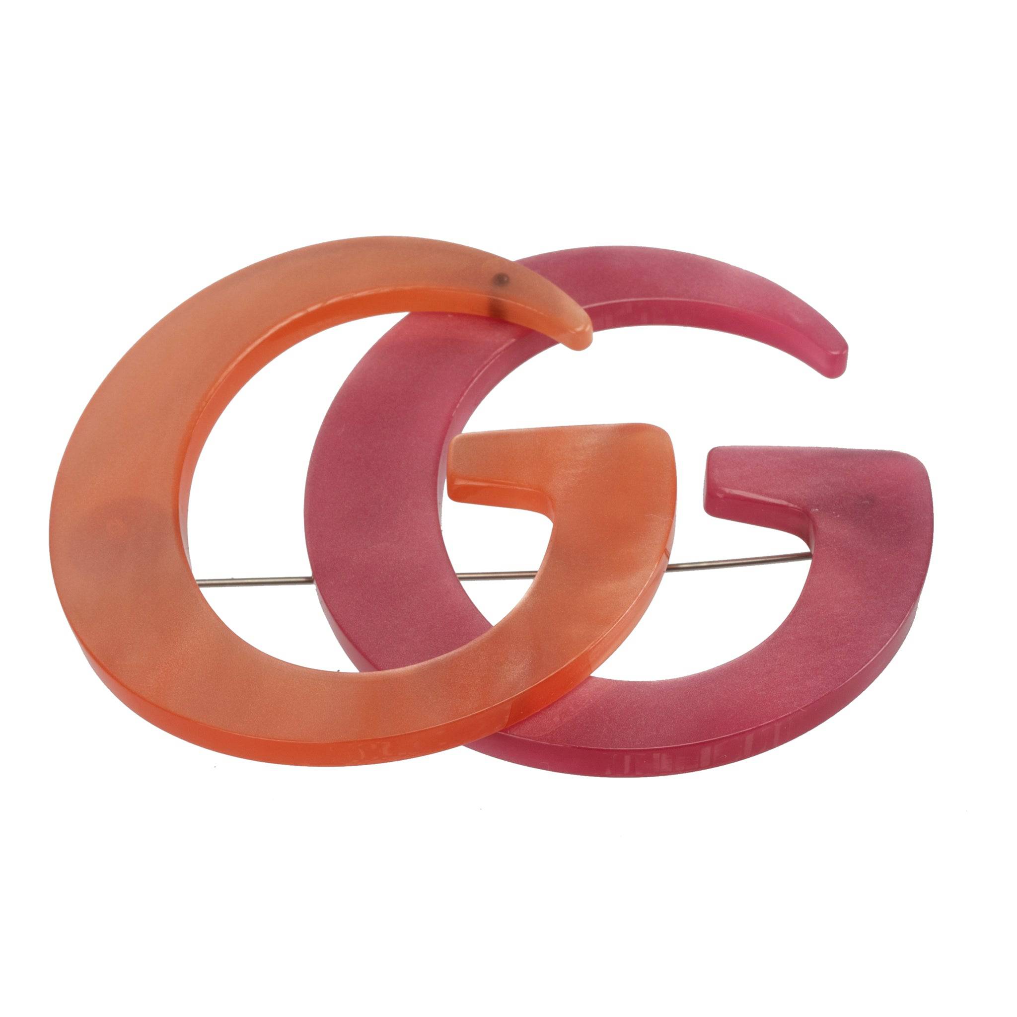 GUCCI RESIN BROOCH PINK & ORANGE - On Repeat