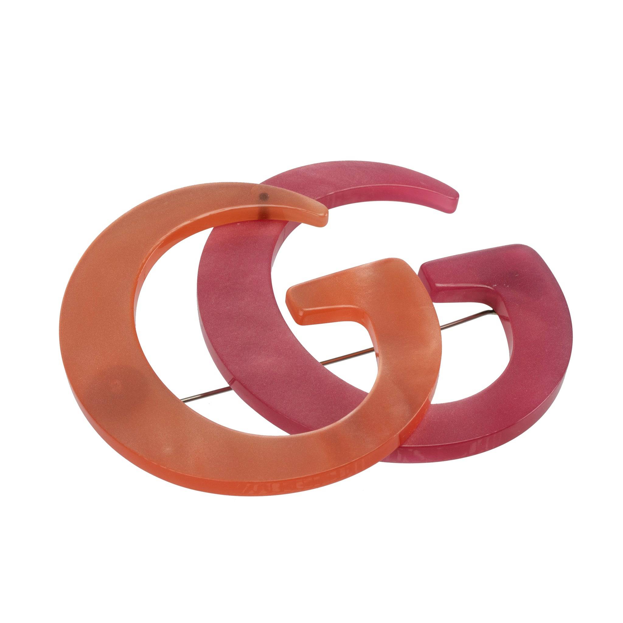 GUCCI RESIN BROOCH PINK & ORANGE - On Repeat