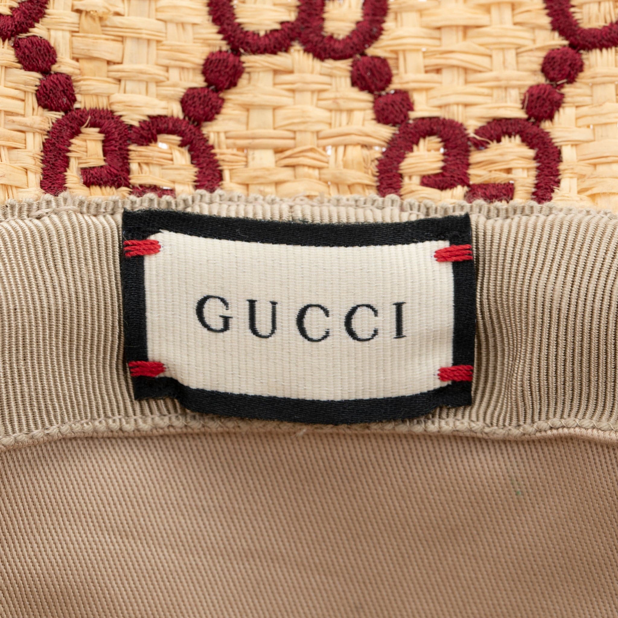 GUCCI GG LOGO RAFFIA BUCKET HAT WITH PYTHON TRIM - On Repeat
