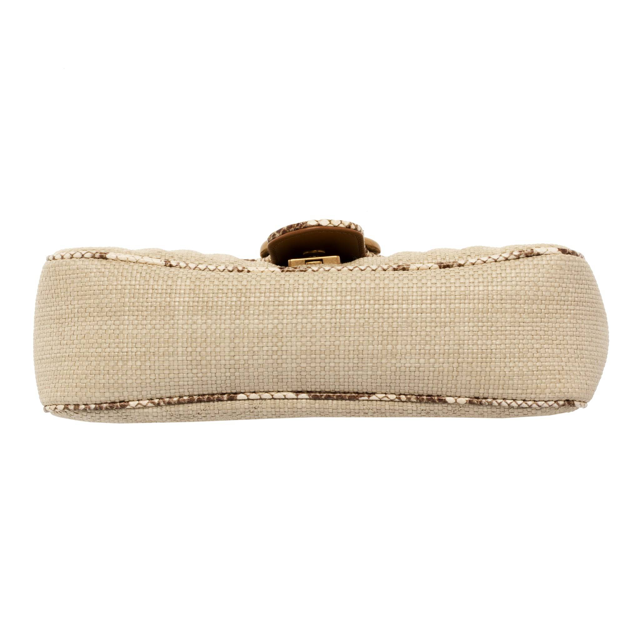 GUCCI MARMONT SHOULDER BAG NATURAL RAFFIA & PYTHON - On Repeat
