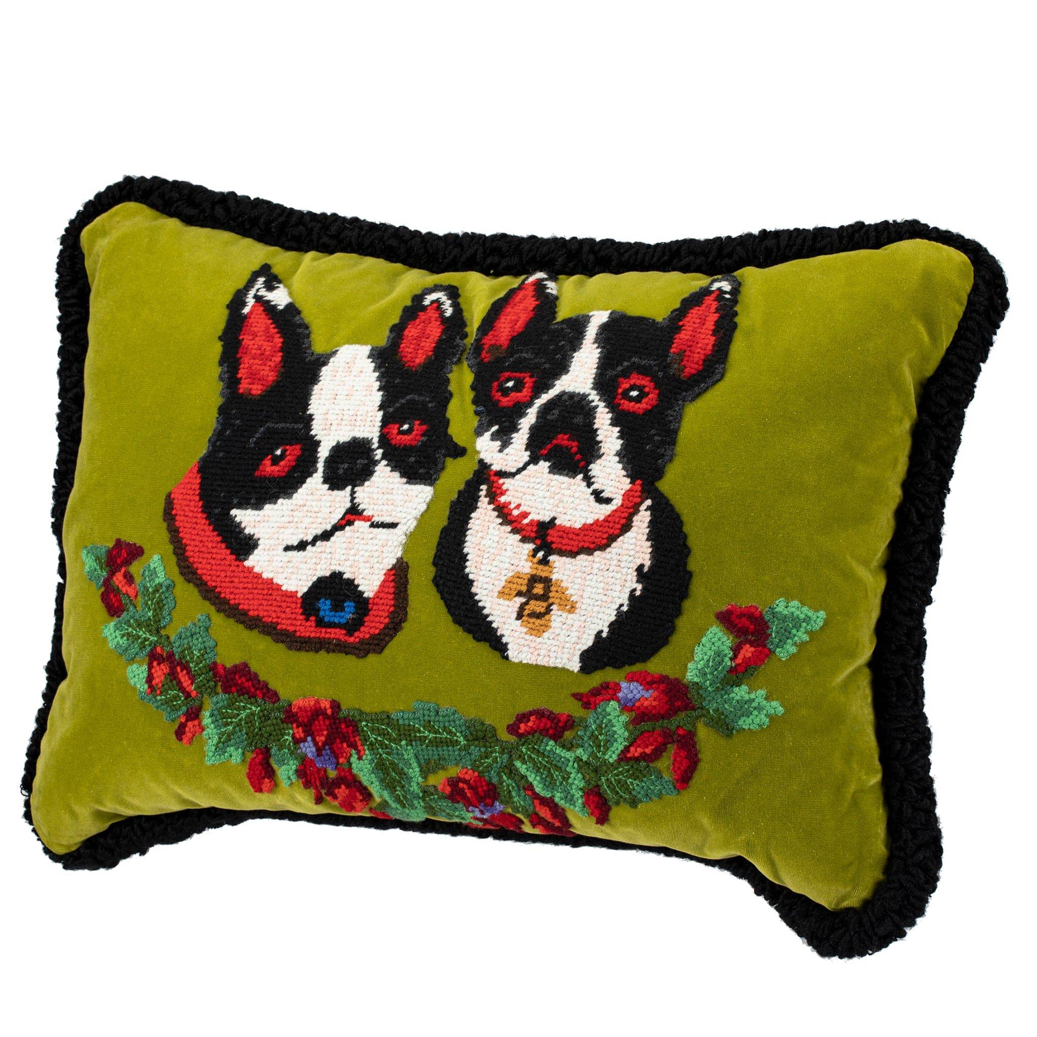 GUCCI NEEDLE POINT BOSCO & ORSO CUSHION WITH EMBROIDERY - On Repeat