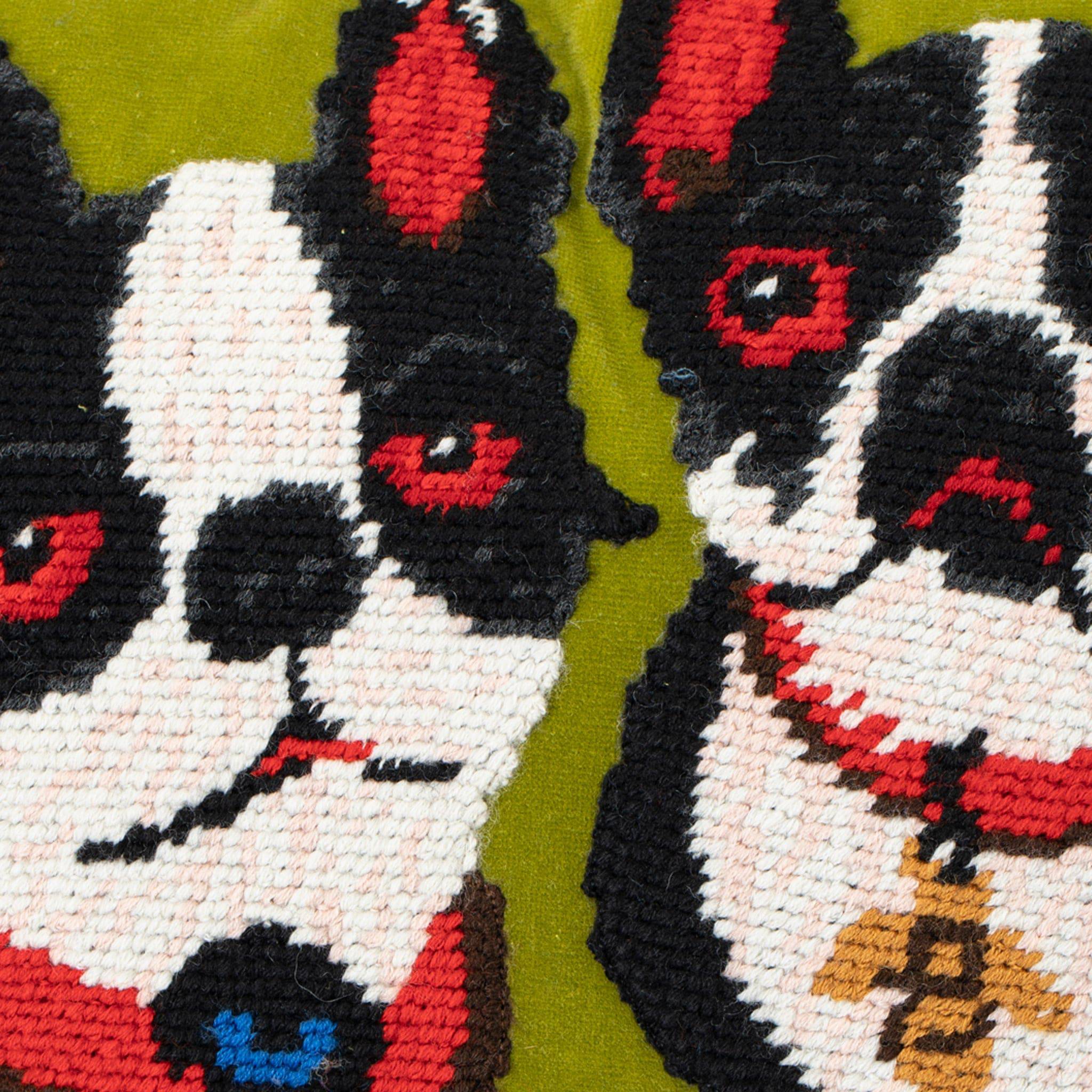 GUCCI NEEDLE POINT BOSCO & ORSO CUSHION WITH EMBROIDERY - On Repeat