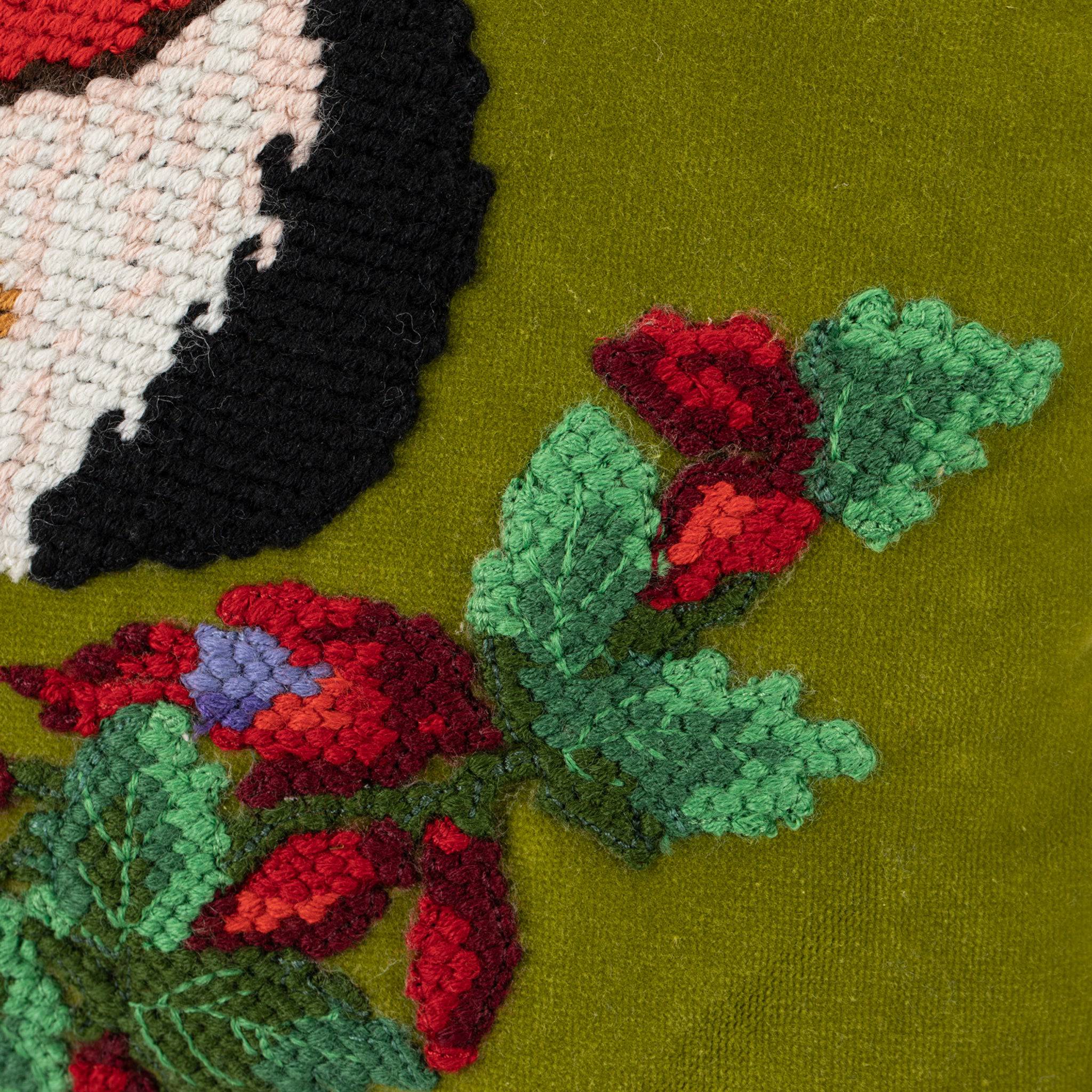 GUCCI NEEDLE POINT BOSCO & ORSO CUSHION WITH EMBROIDERY - On Repeat