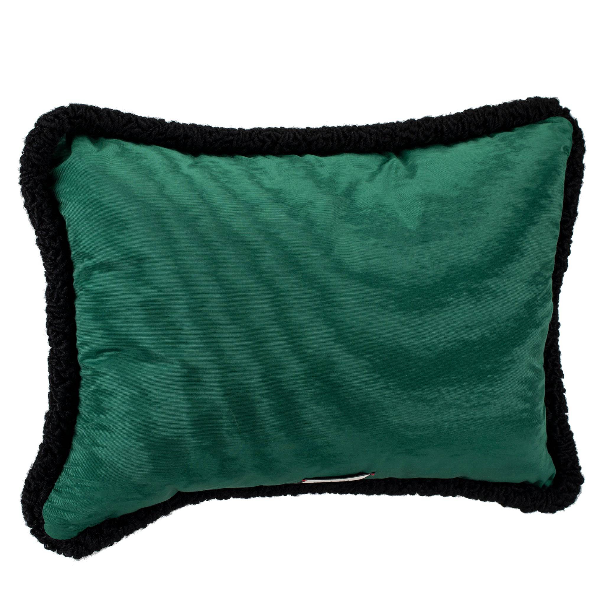 GUCCI NEEDLE POINT BOSCO & ORSO CUSHION WITH EMBROIDERY - On Repeat