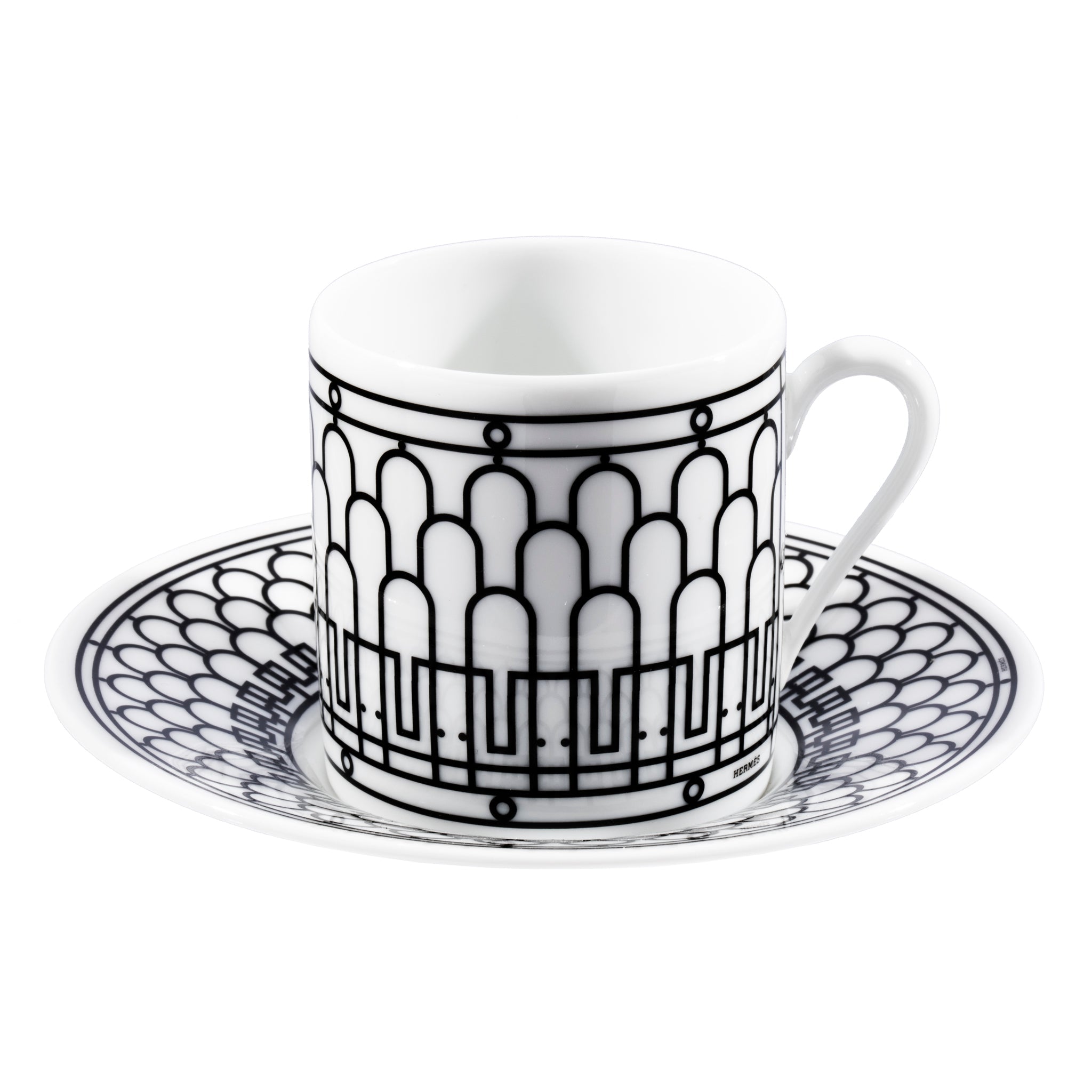 Hermes H Deco Espresso Cup & Saucer White & Black - On Repeat