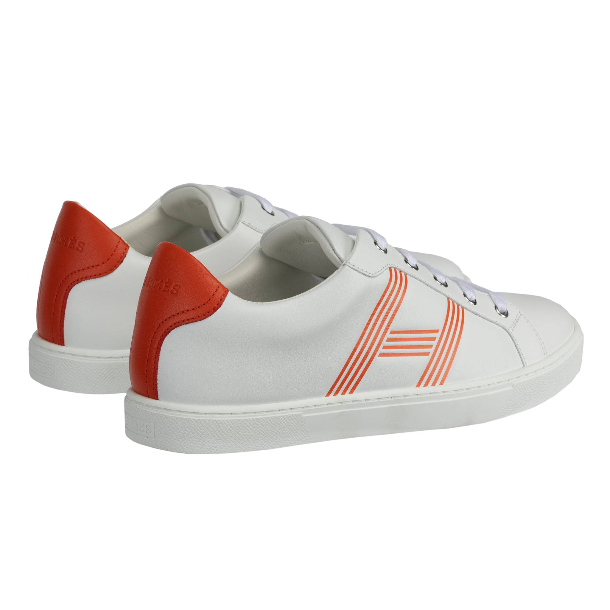 HERMES AVANTAGE SNEAKER WHITE & ORANGE 41.5 FR - On Repeat
