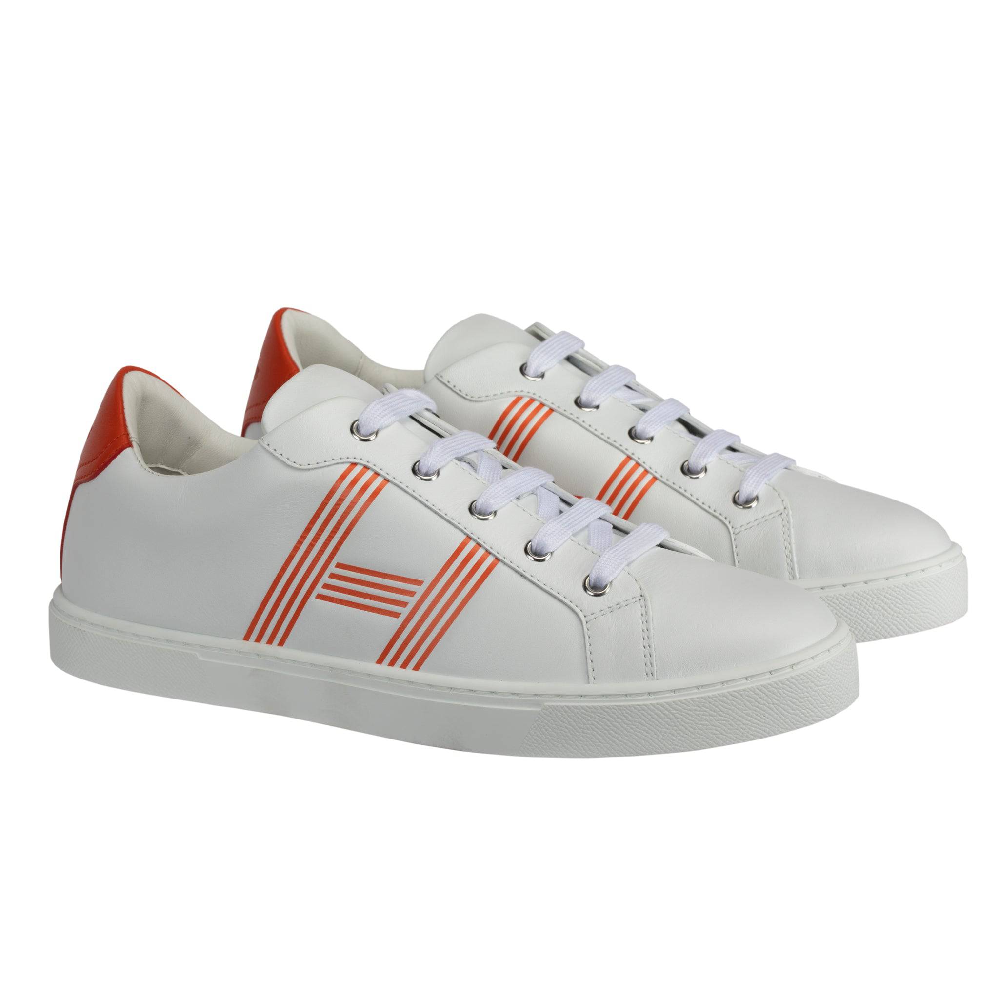 HERMES AVANTAGE SNEAKER WHITE & ORANGE 41.5 FR - On Repeat