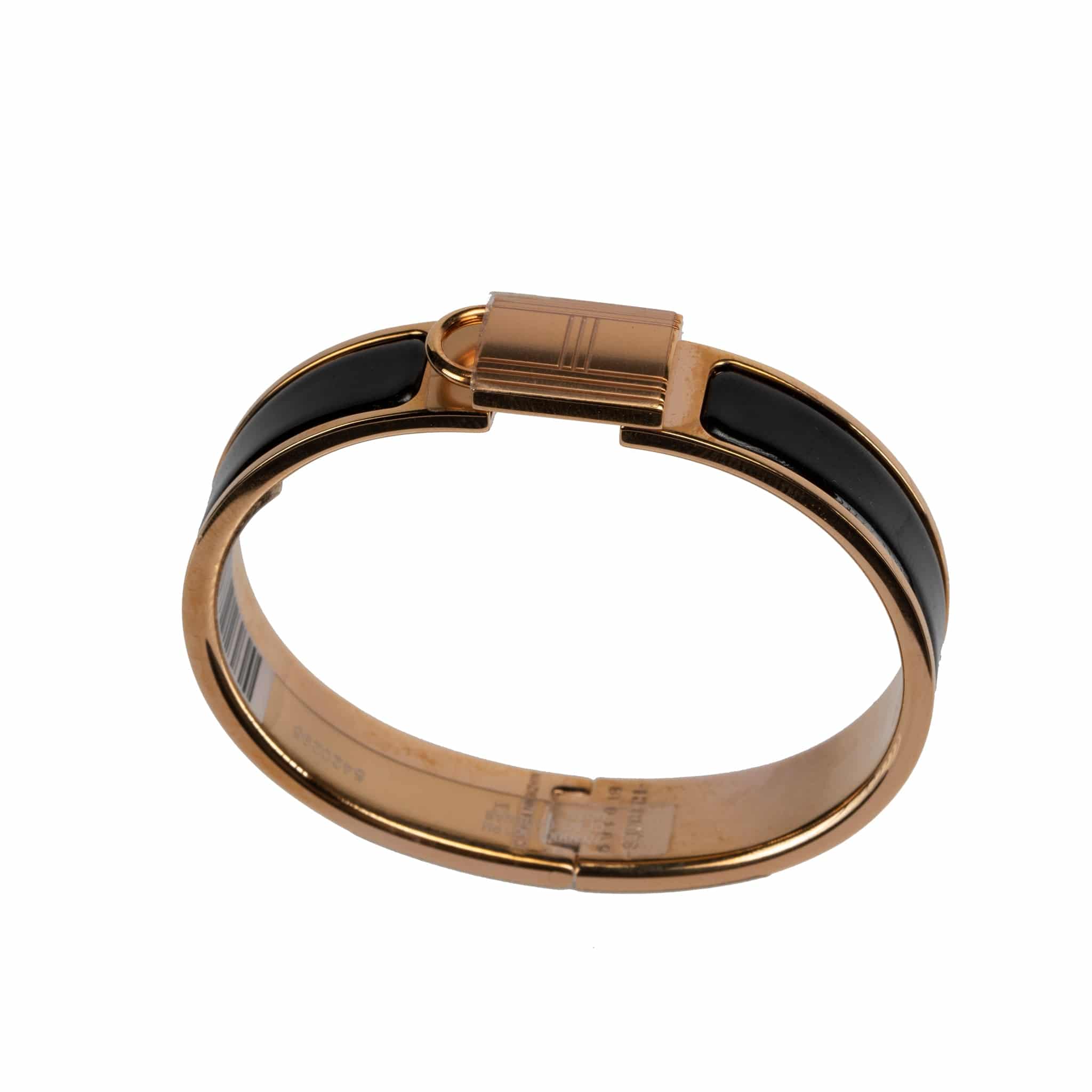 HERMES BLACK CLIC CADENAS BRACELET BLACK & ROSE GOLD - On Repeat