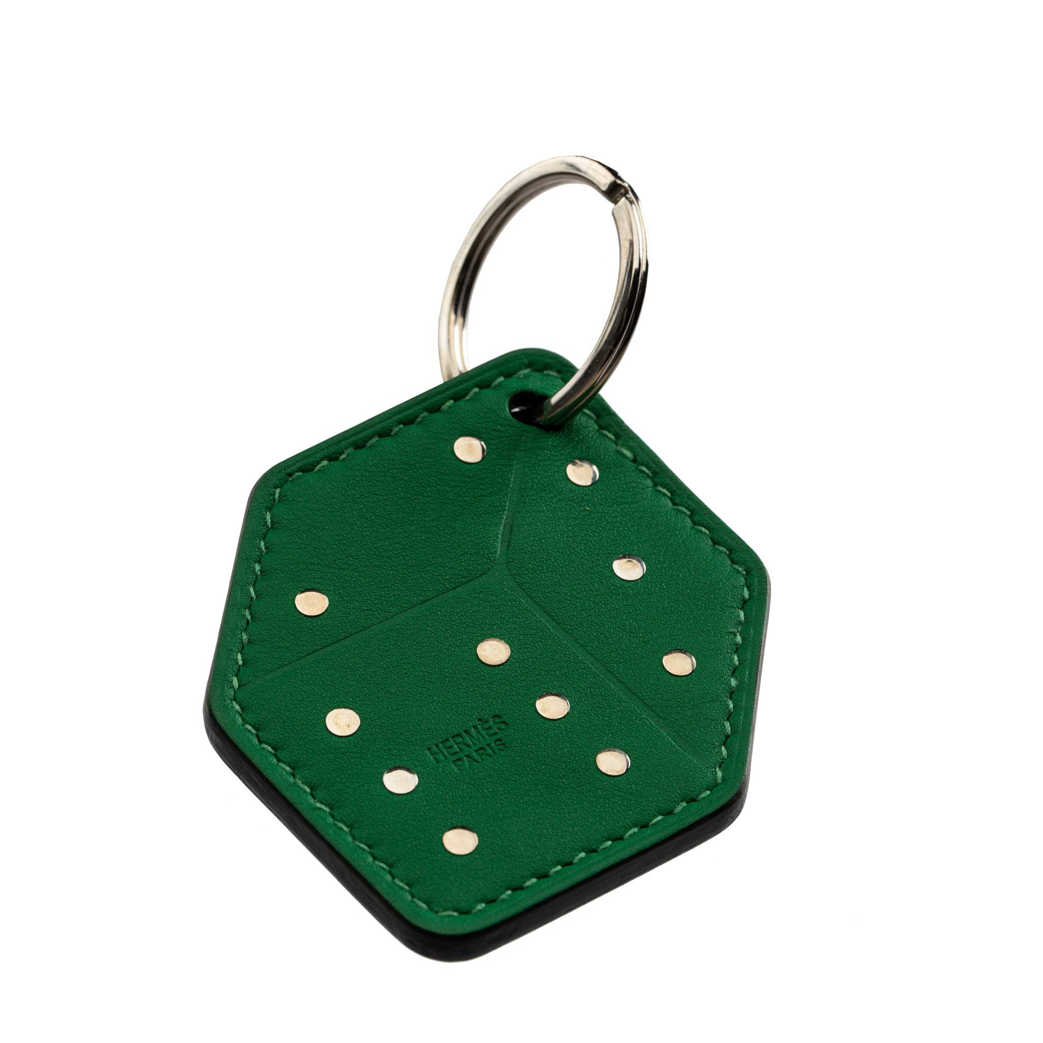 HERMES DICE KEYCHAIN VERT PALLADIUM HARDWARE - On Repeat