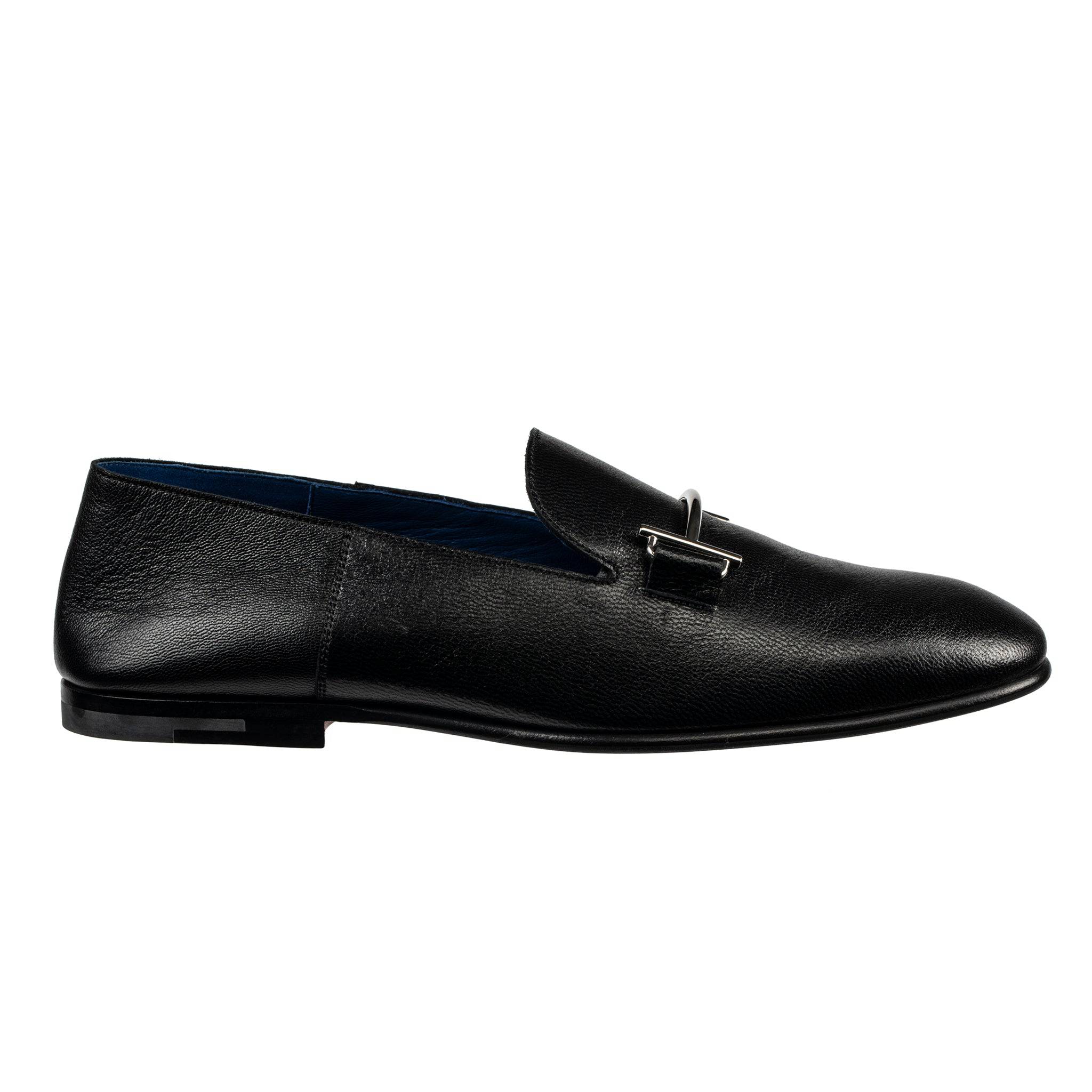 HERMES SAGA LOAFER BLACK & BLUE ELECTRIC PALLADIUM HARDWARE 40 FR - On Repeat