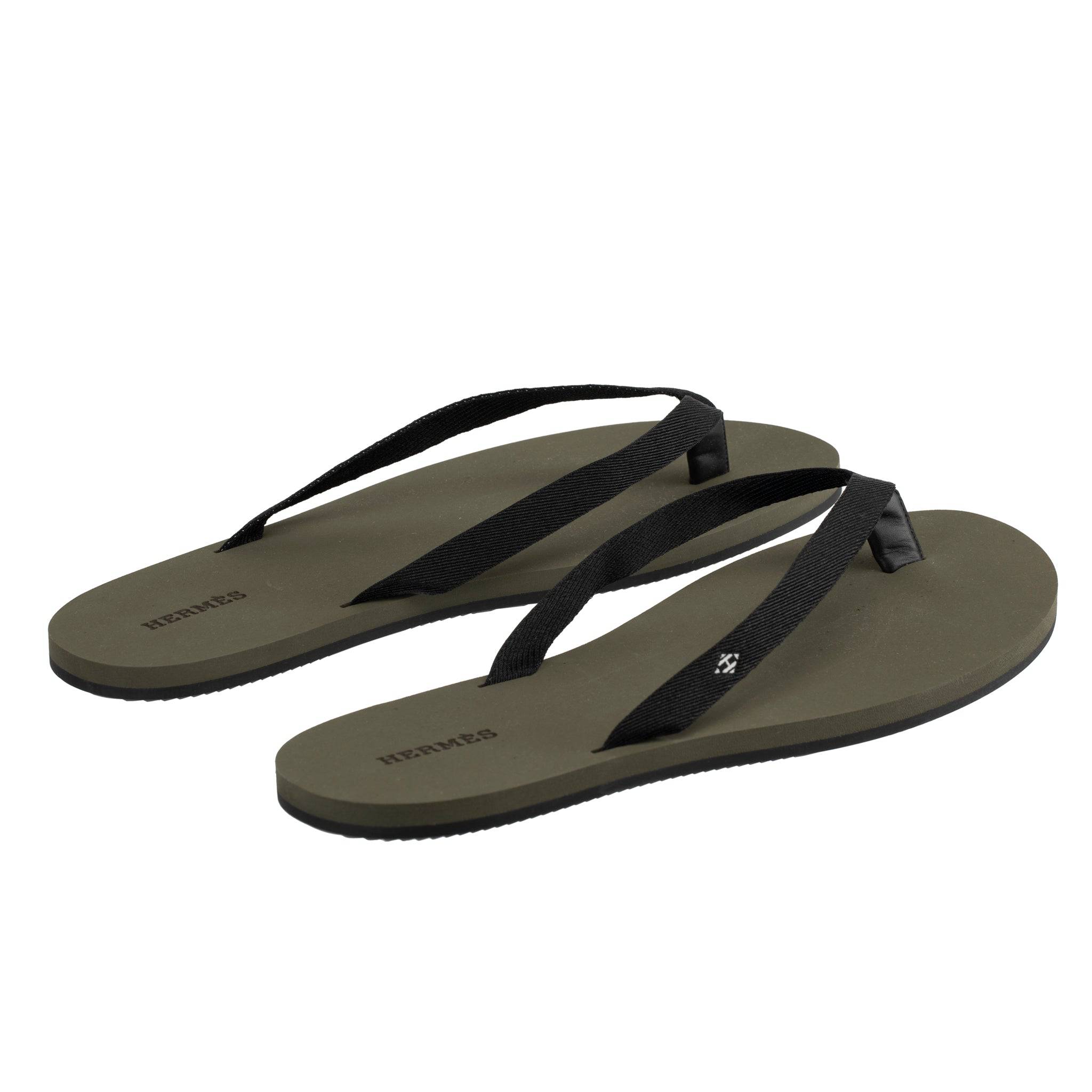 HERMES SUMMER SANDAL KHAKI AND BLACK 46 FR - On Repeat