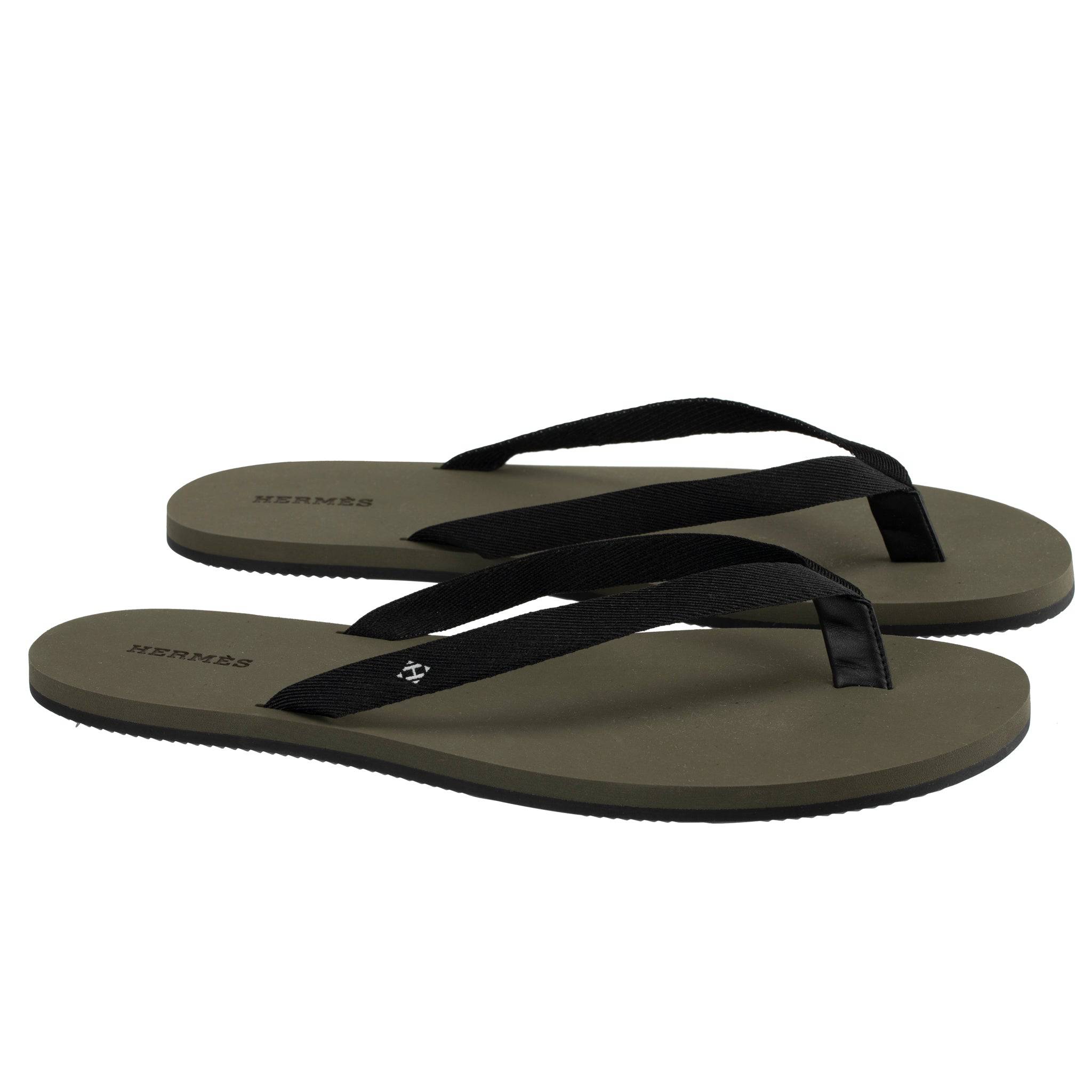 HERMES SUMMER SANDAL KHAKI AND BLACK 46 FR - On Repeat