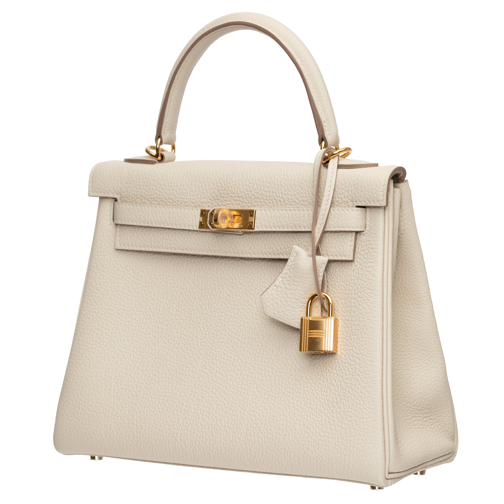 HERMES KELLY 25CM CRAIE TOGO LEATHER GOLD HARDWARE - On Repeat