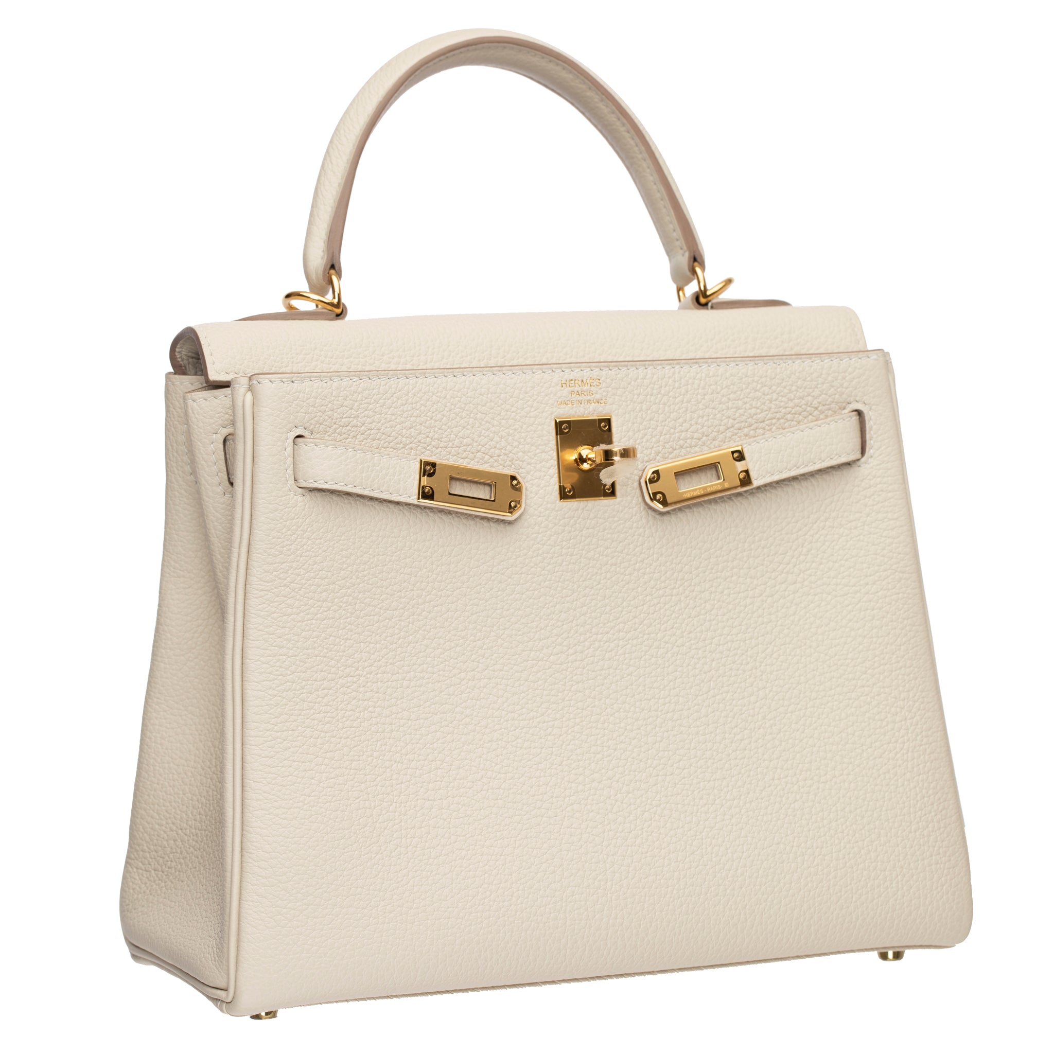 HERMES KELLY 25CM CRAIE TOGO LEATHER GOLD HARDWARE - On Repeat