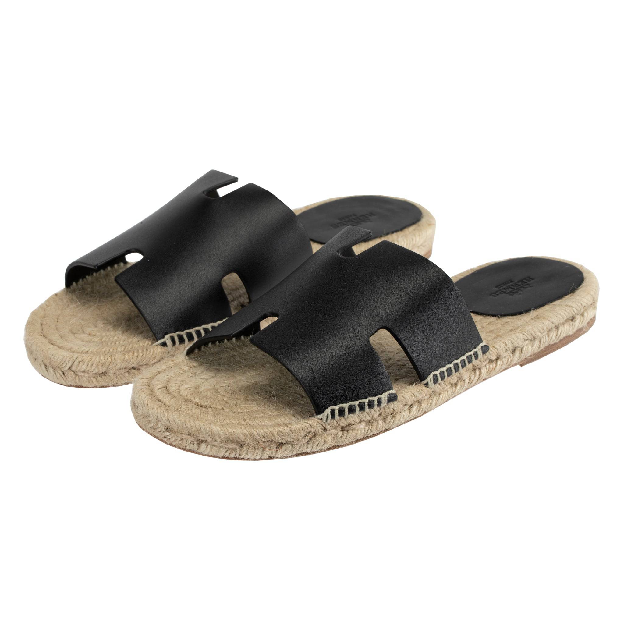 HERMES ANTIGUA ESPADRILLE BLACK - On Repeat