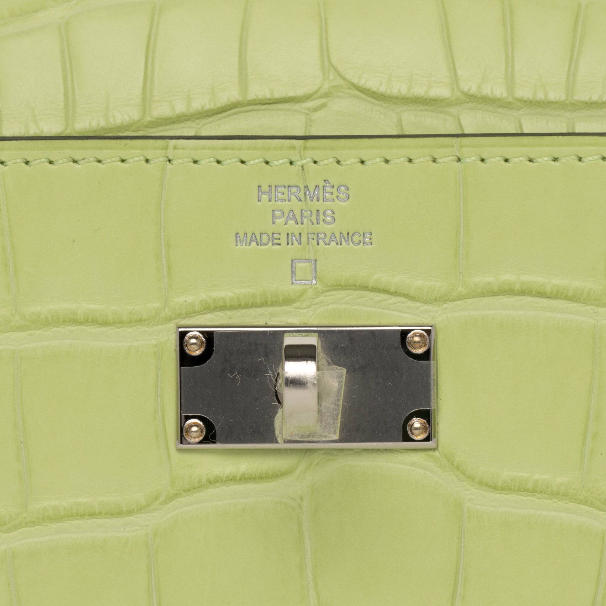 HERMES KELLY-TO-GO JAUNE BOURGEON ALLIGATOR LEATHER PALLADIUM HARDWARE - On Repeat
