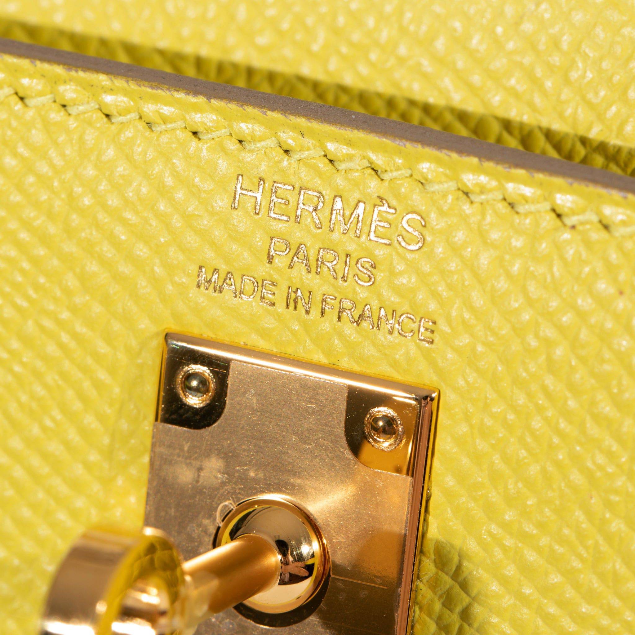 HERMES KELLY 25CM SELLIER LIME EPSOM LEATHER GOLD HARDWARE - On Repeat