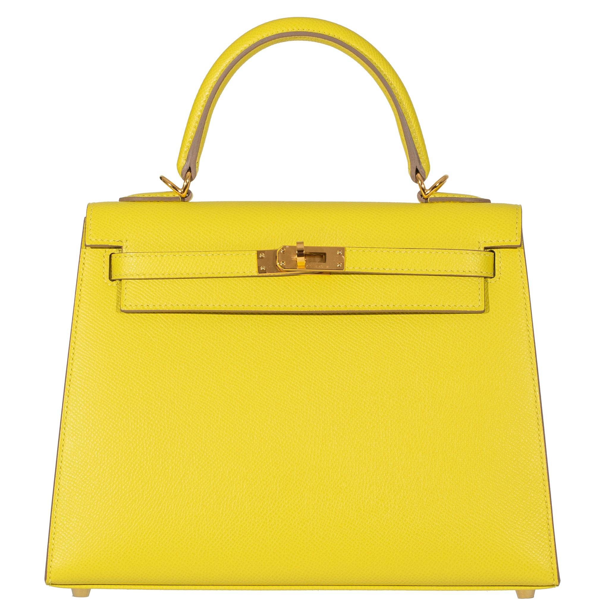 HERMES KELLY 25CM SELLIER LIME EPSOM LEATHER GOLD HARDWARE - On Repeat