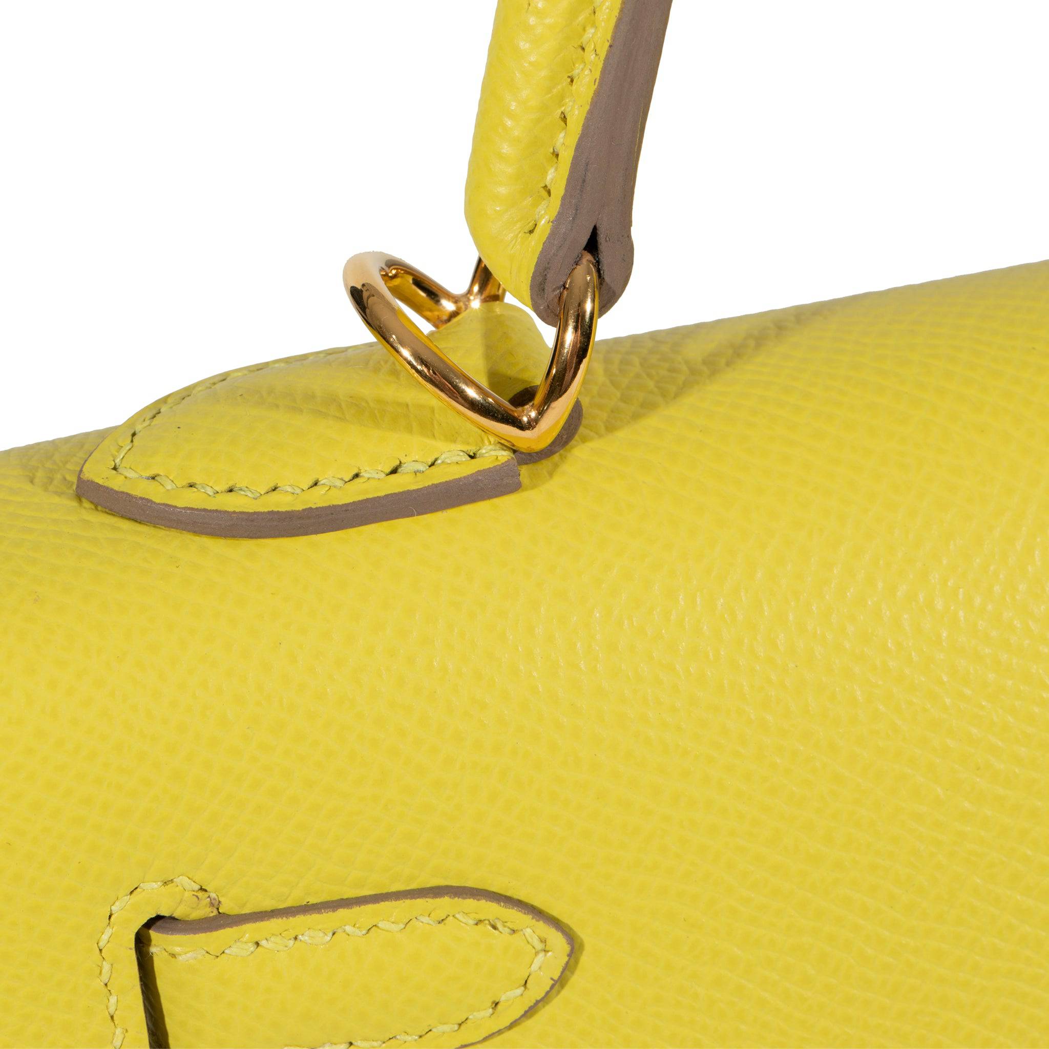 HERMES KELLY 25CM SELLIER LIME EPSOM LEATHER GOLD HARDWARE - On Repeat
