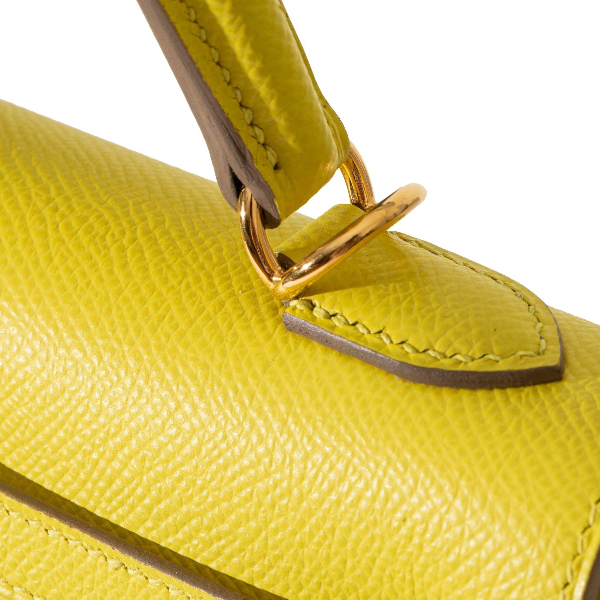 HERMES KELLY 25CM SELLIER LIME EPSOM LEATHER GOLD HARDWARE - On Repeat