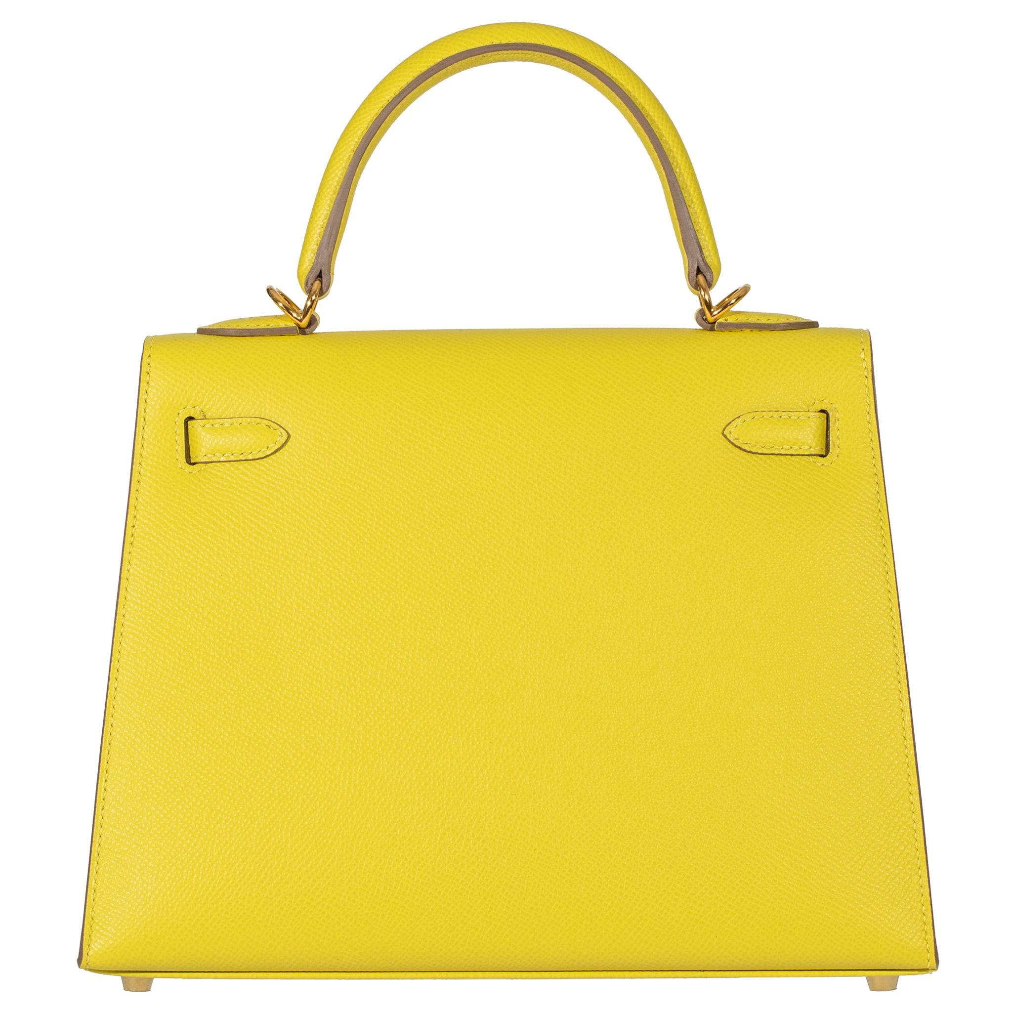HERMES KELLY 25CM SELLIER LIME EPSOM LEATHER GOLD HARDWARE - On Repeat