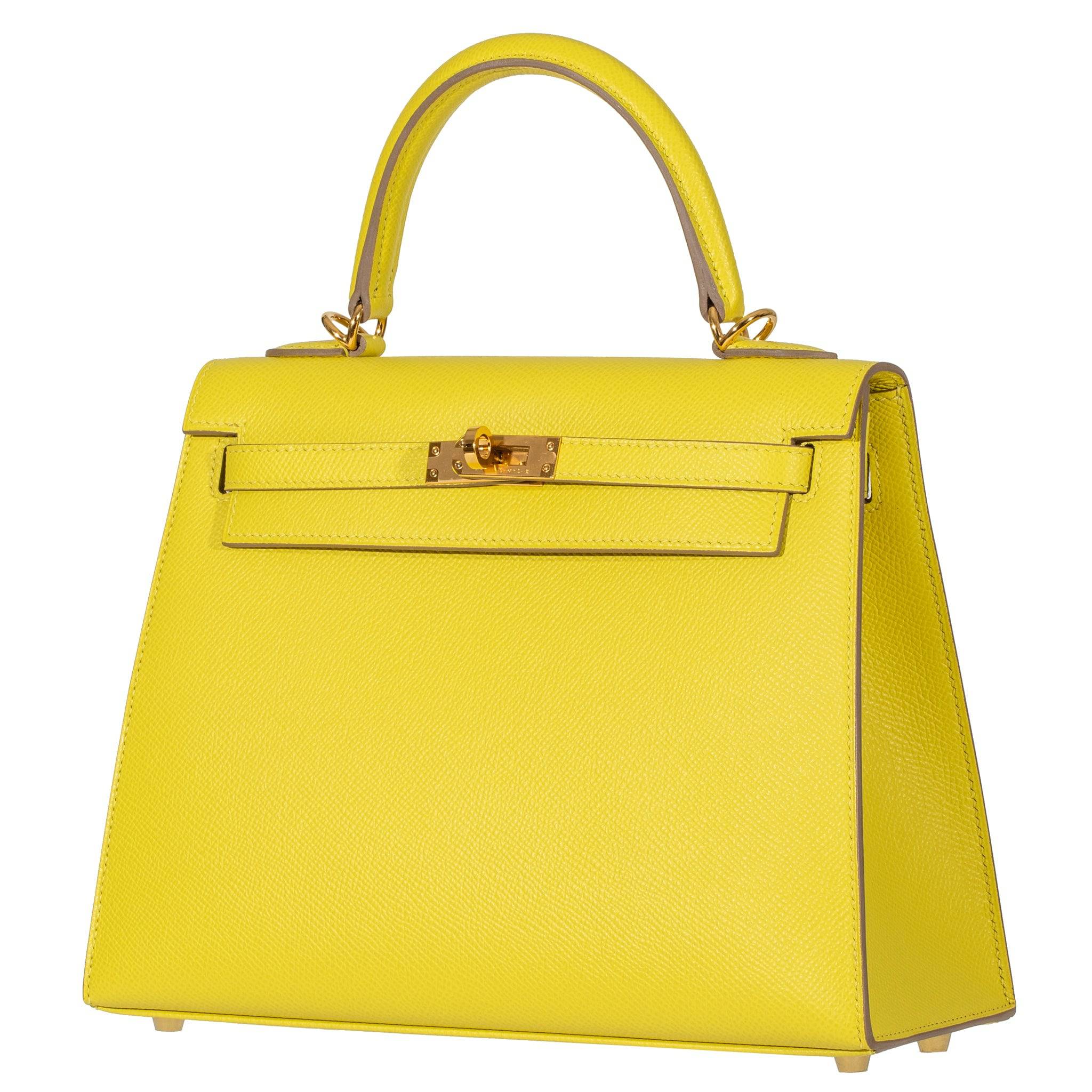 HERMES KELLY 25CM SELLIER LIME EPSOM LEATHER GOLD HARDWARE - On Repeat