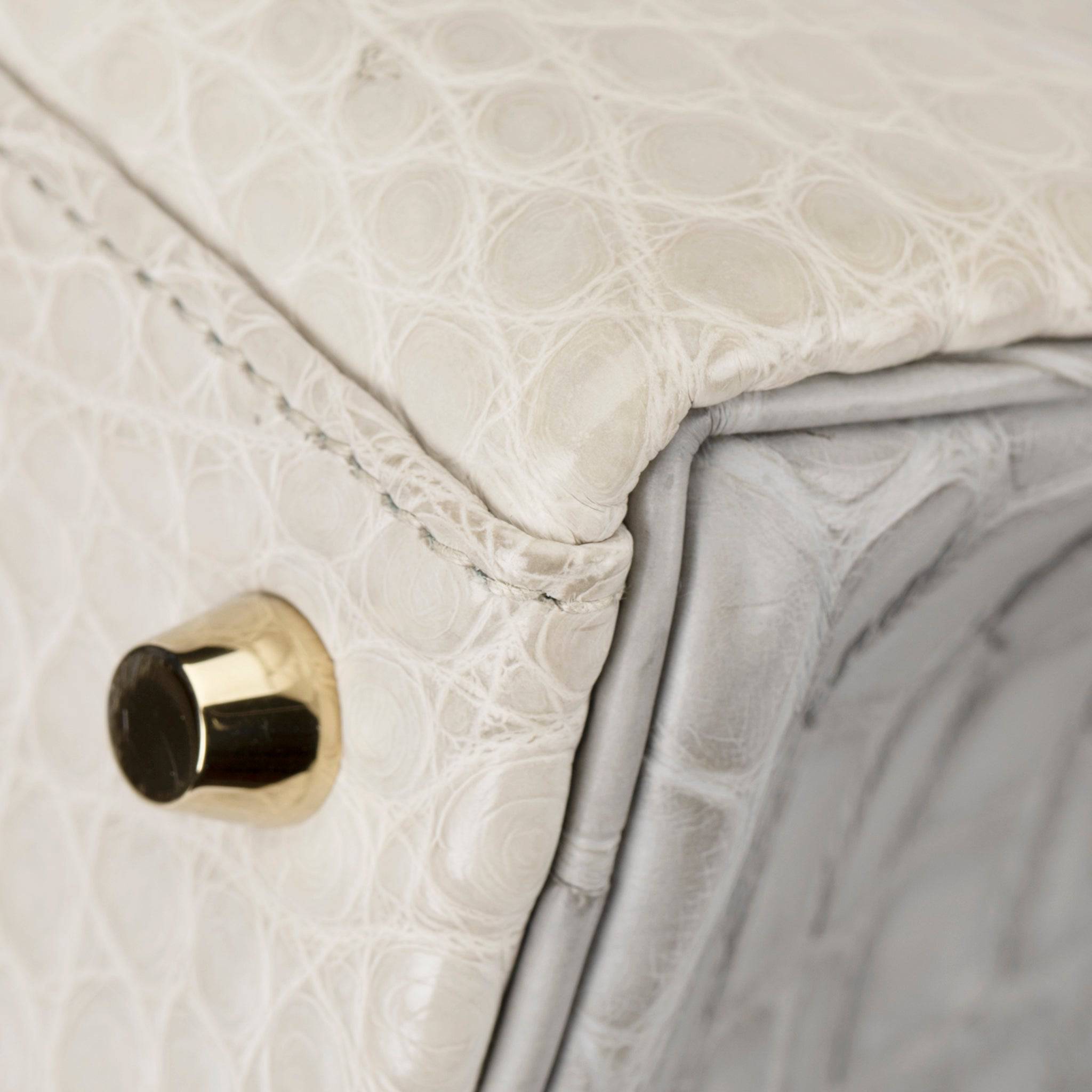 HERMES KELLY 28CM SPECIAL ORDER BETON & GRIS PERLE MATTE ALLIGATOR PERMABRASS HARDWARE - On Repeat