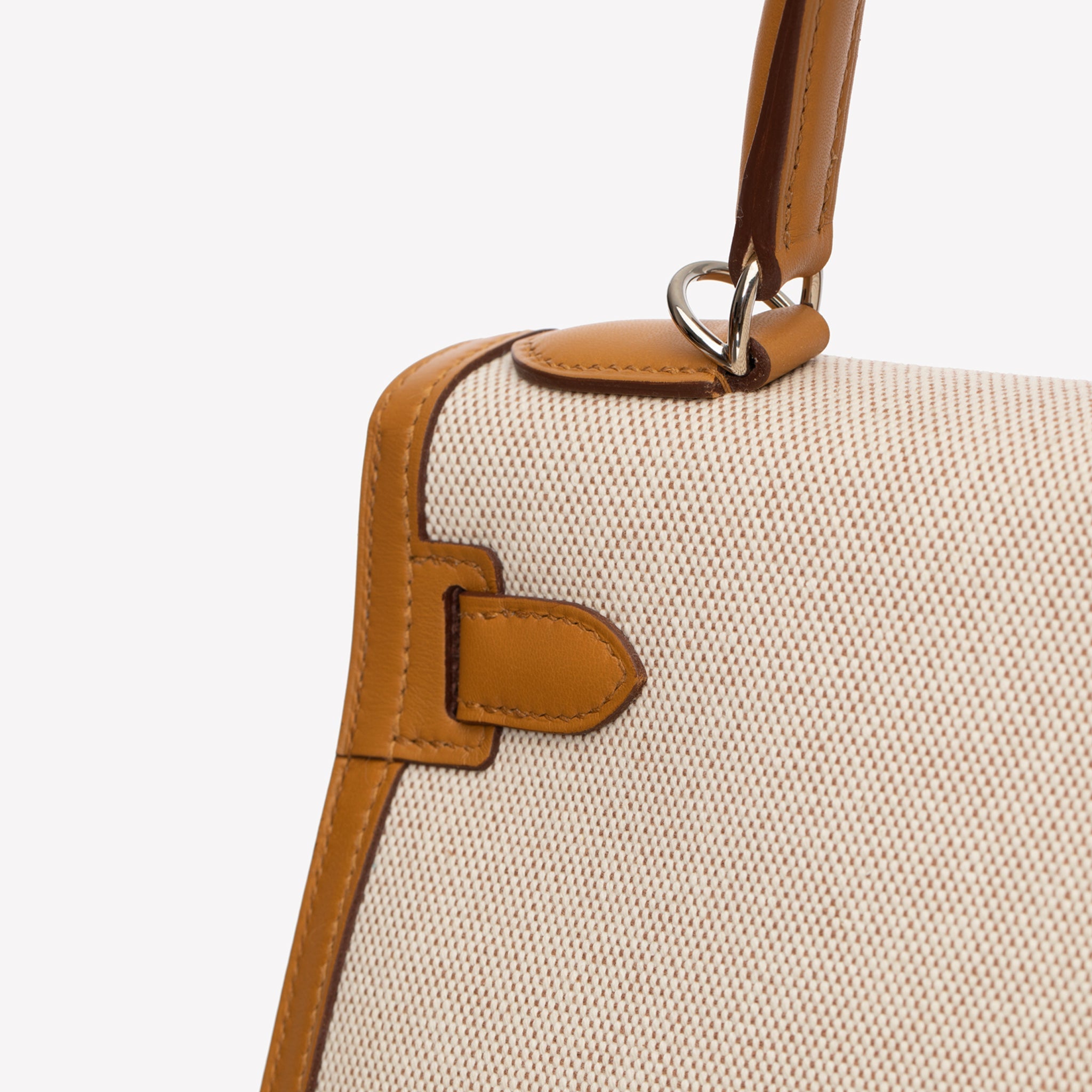 HERMES KELLY 28CM SESAME SWIFT LEATHER, TOILE & PALLADIUM HARDWARE - On Repeat