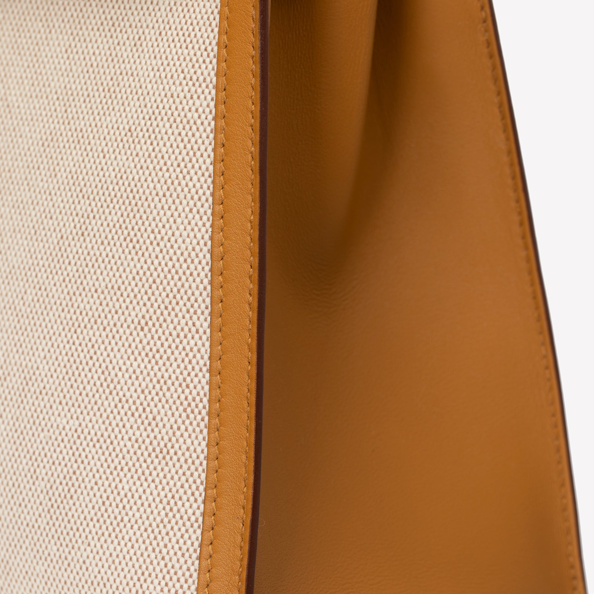 HERMES KELLY 28CM SESAME SWIFT LEATHER, TOILE & PALLADIUM HARDWARE - On Repeat