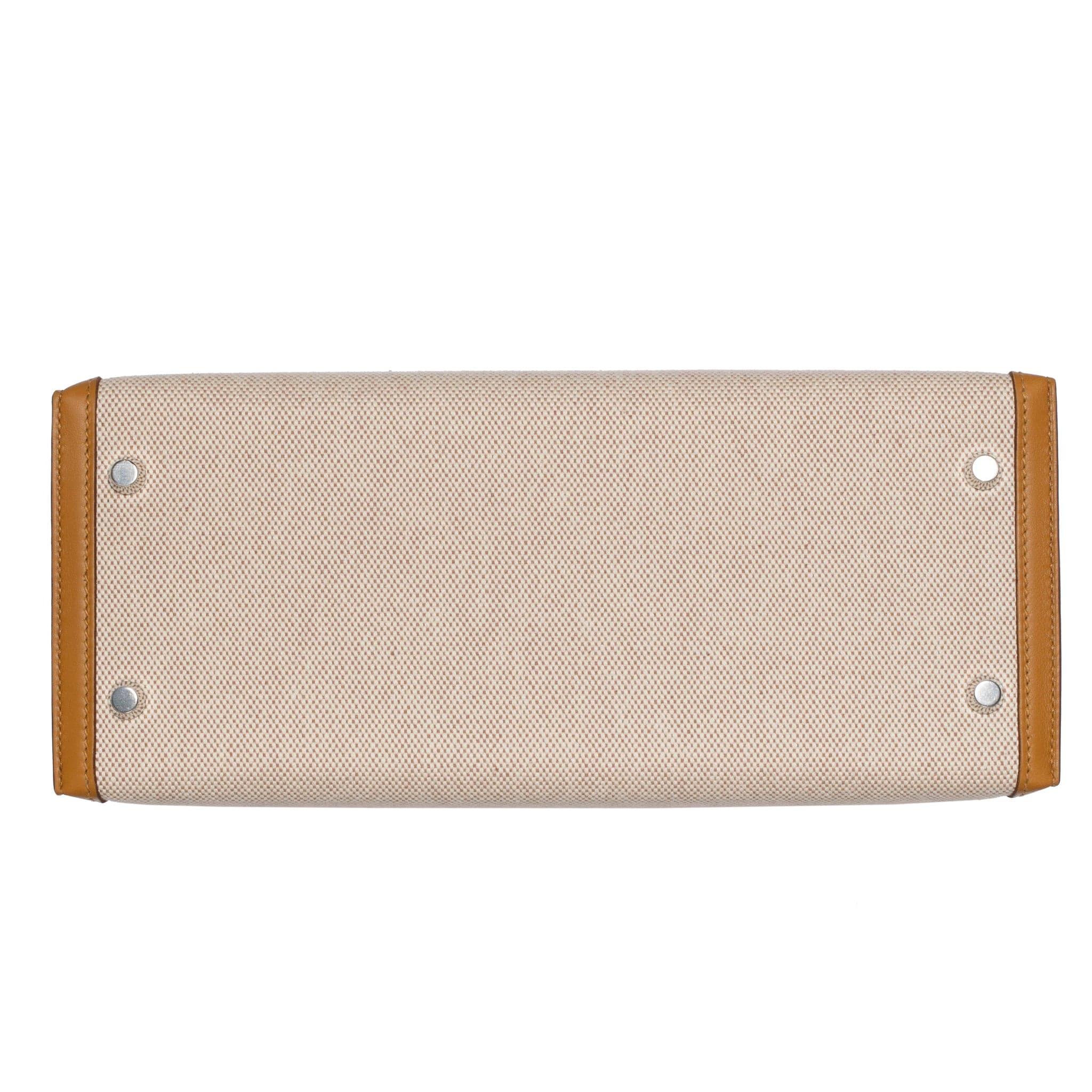 HERMES KELLY 28CM SESAME SWIFT LEATHER, TOILE & PALLADIUM HARDWARE - On Repeat