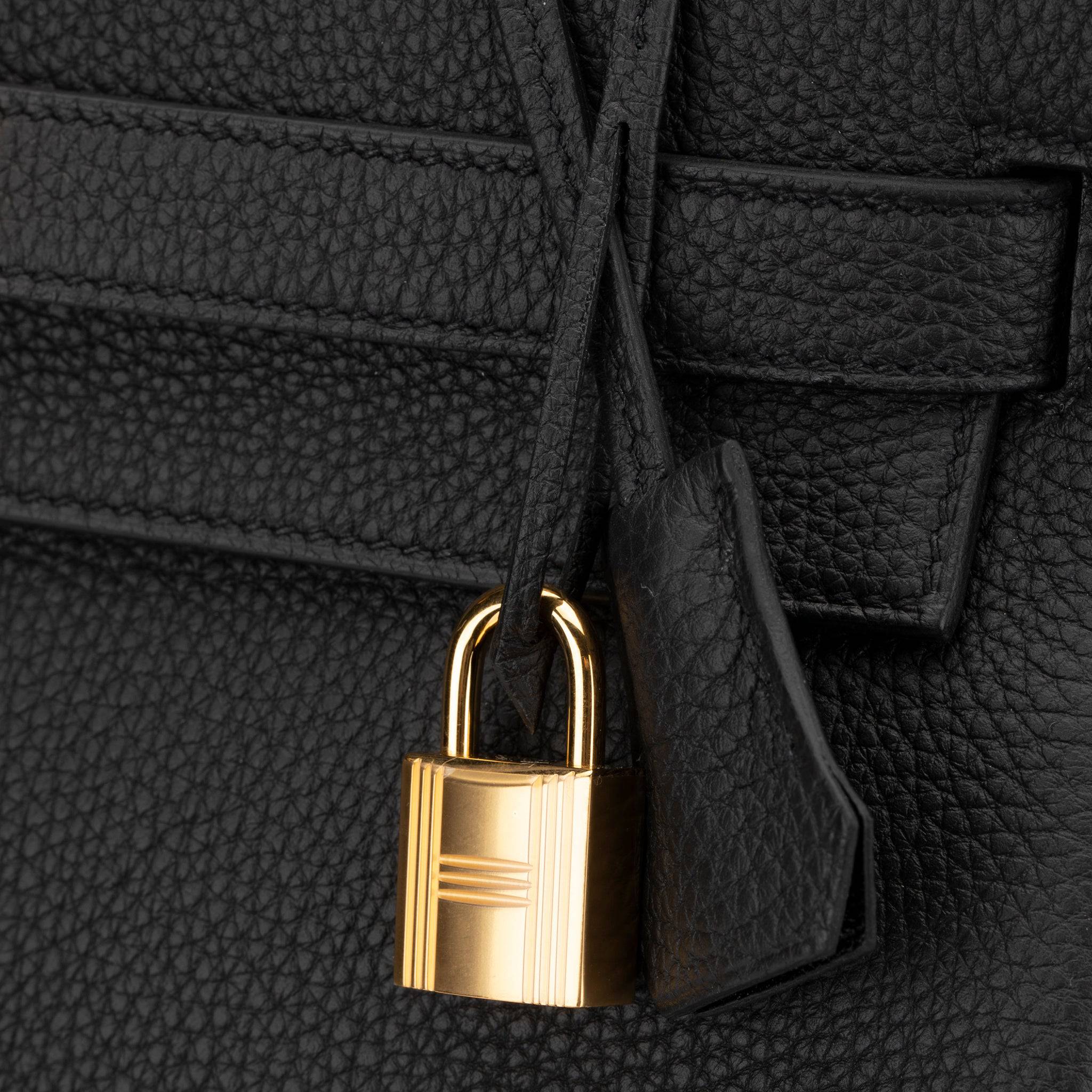 HERMES KELLY 32CM RETOURNE BLACK TOGO LEATHER GOLD HARDWARE - On Repeat
