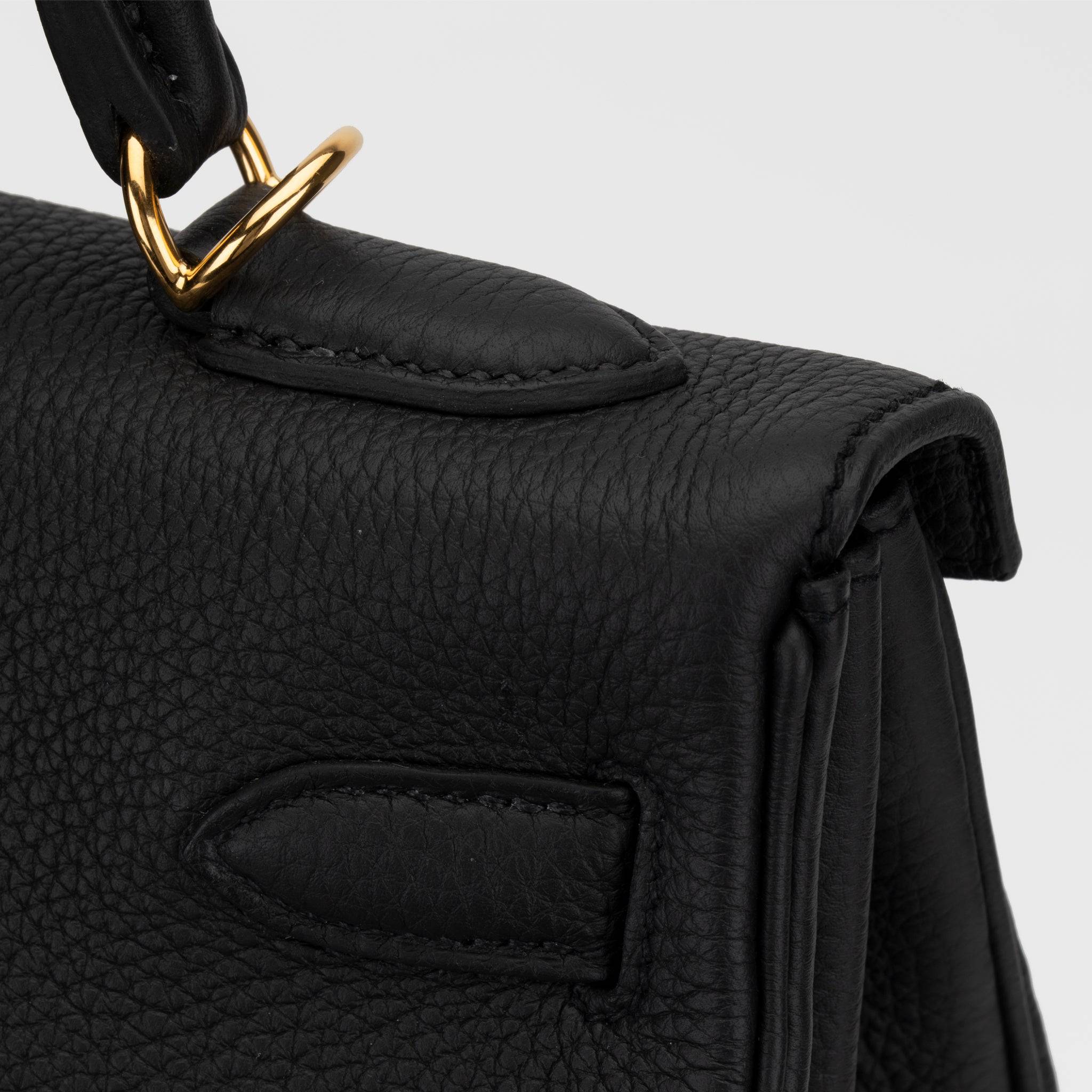 HERMES KELLY 32CM RETOURNE BLACK TOGO LEATHER GOLD HARDWARE - On Repeat