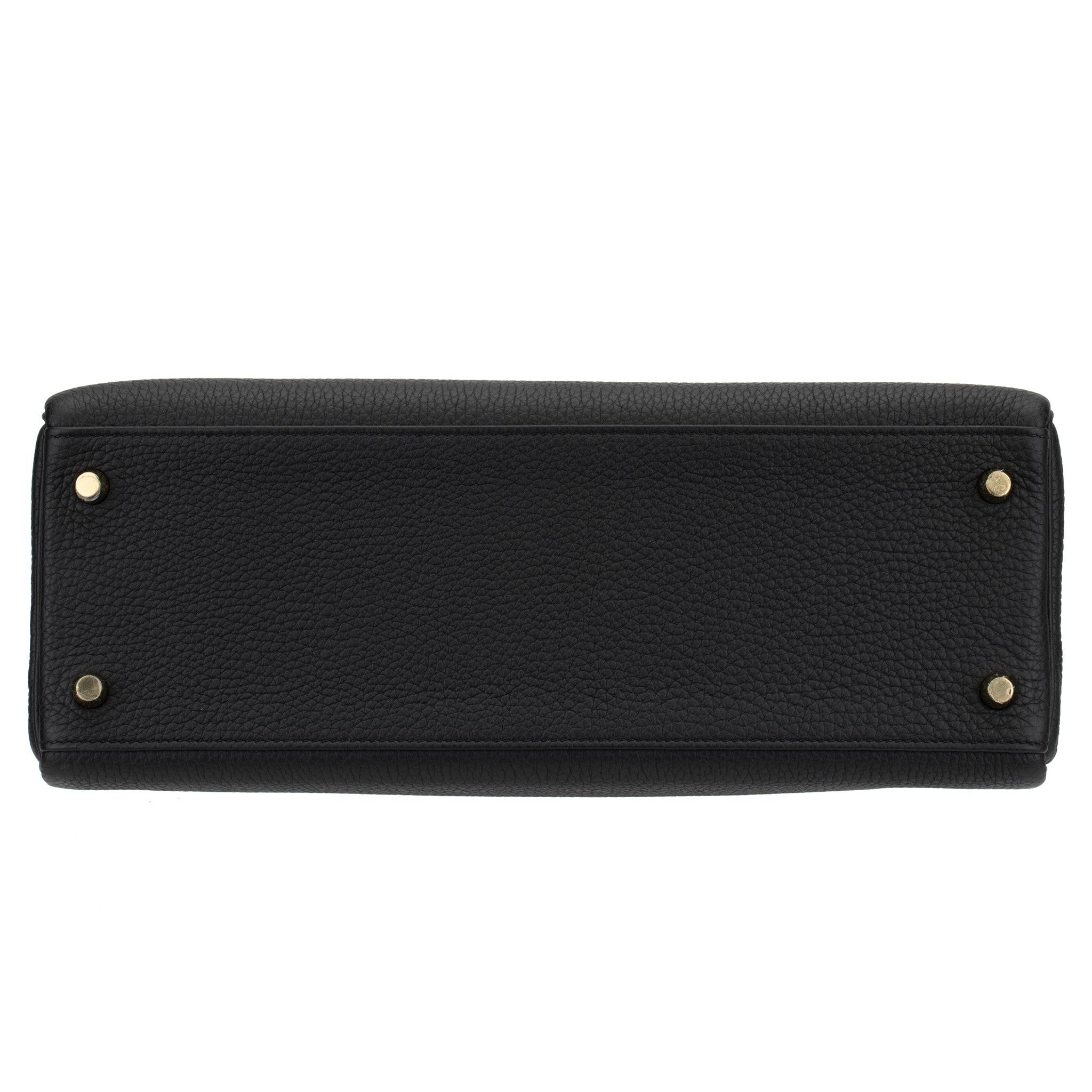 HERMES KELLY 32CM RETOURNE BLACK TOGO LEATHER GOLD HARDWARE - On Repeat