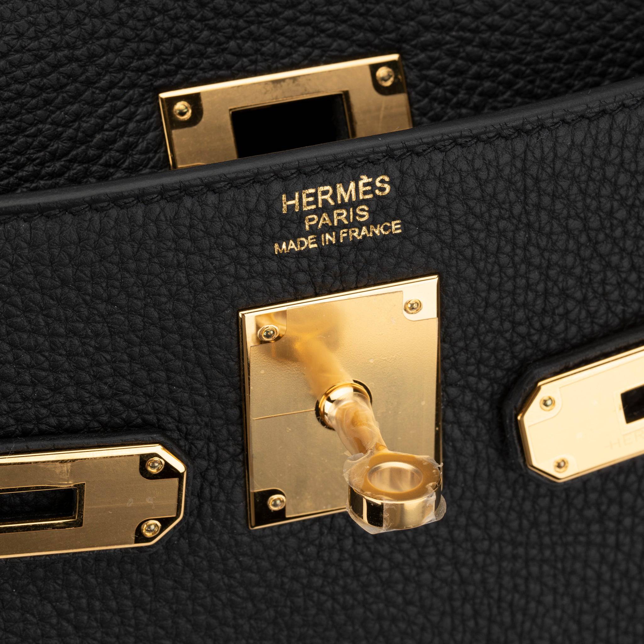 HERMES KELLY 32CM RETOURNE BLACK TOGO LEATHER GOLD HARDWARE - On Repeat