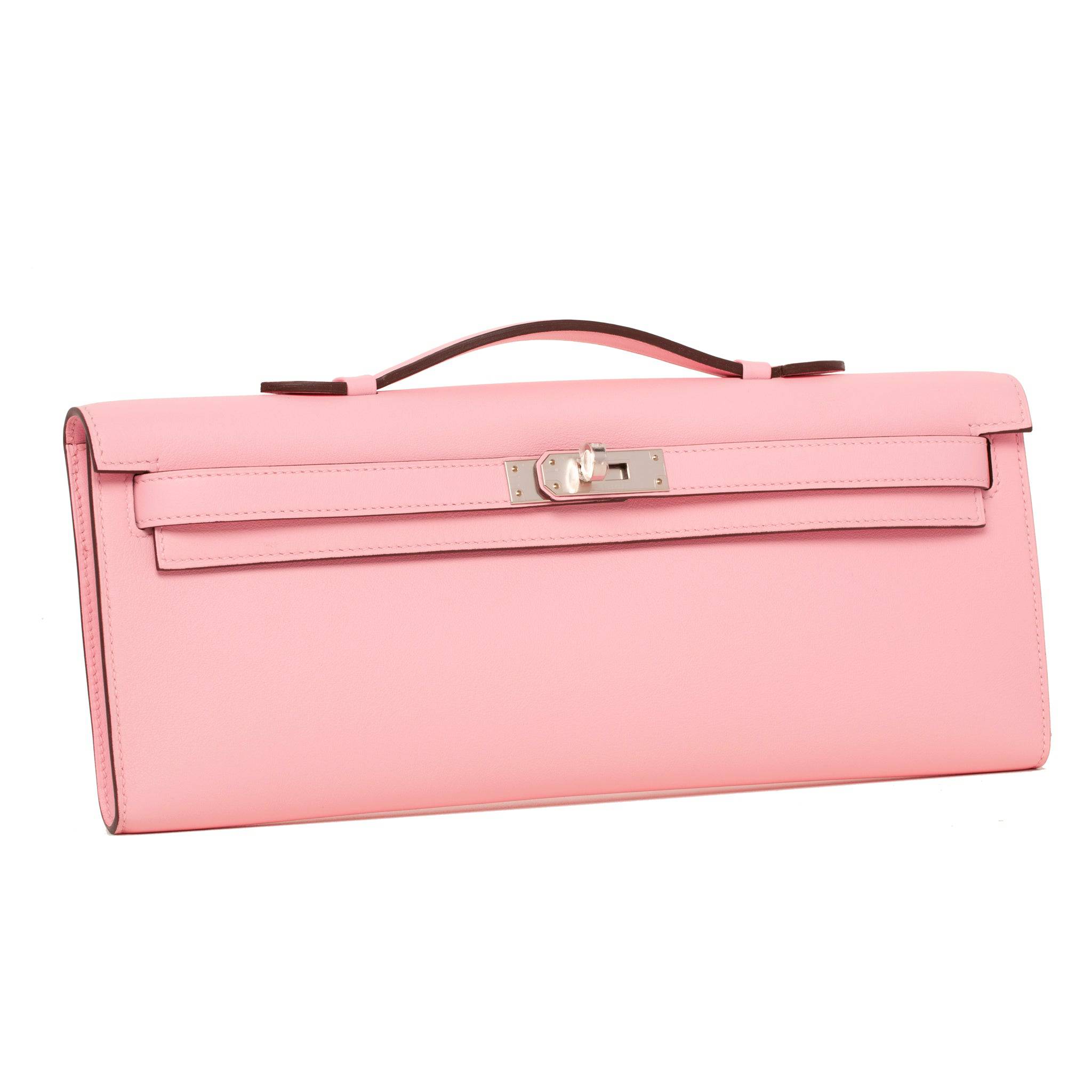 HERMES KELLY CUT ROSE SAKURA SWIFT LEATHER PALLADIUM HARDWARE - On Repeat
