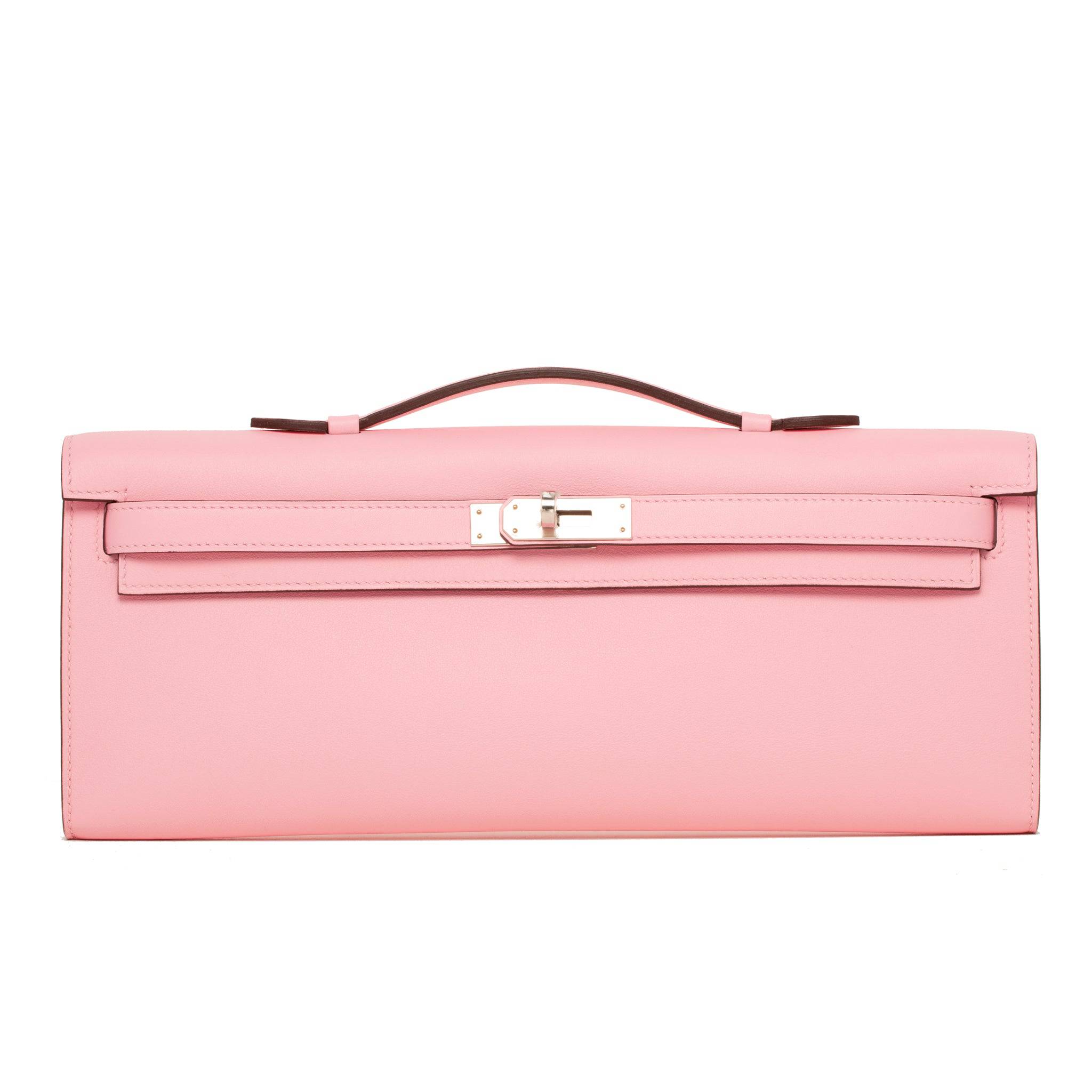 HERMES KELLY CUT ROSE SAKURA SWIFT LEATHER PALLADIUM HARDWARE - On Repeat