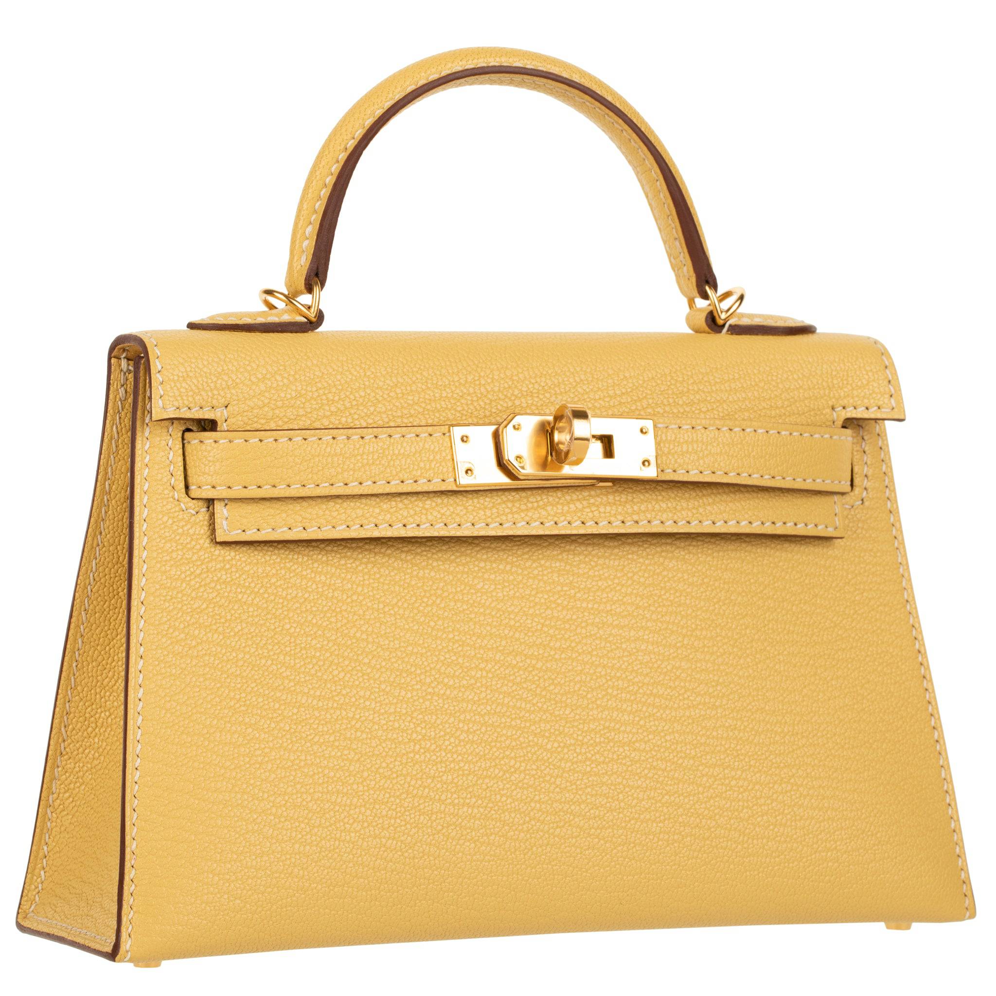 HERMES MINI KELLY II FOIN CHEVRE LEATHER GOLD HARDWARE - On Repeat