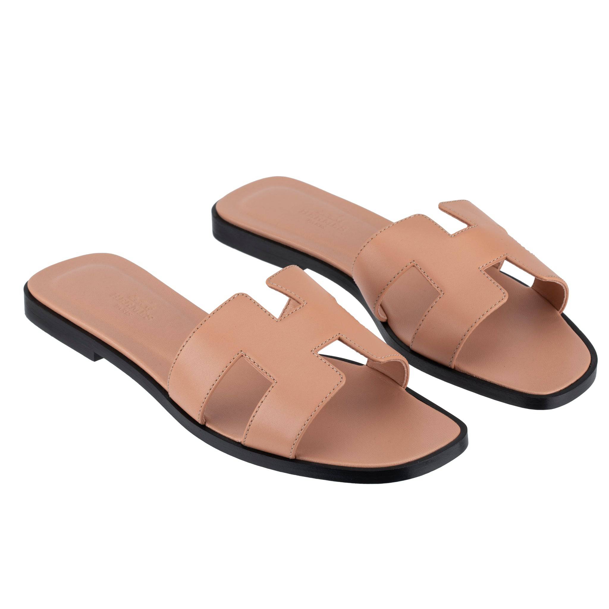 HERMES ORAN SANDAL ROSE GRANIT SMOOTH LEATHER 37 FR - On Repeat