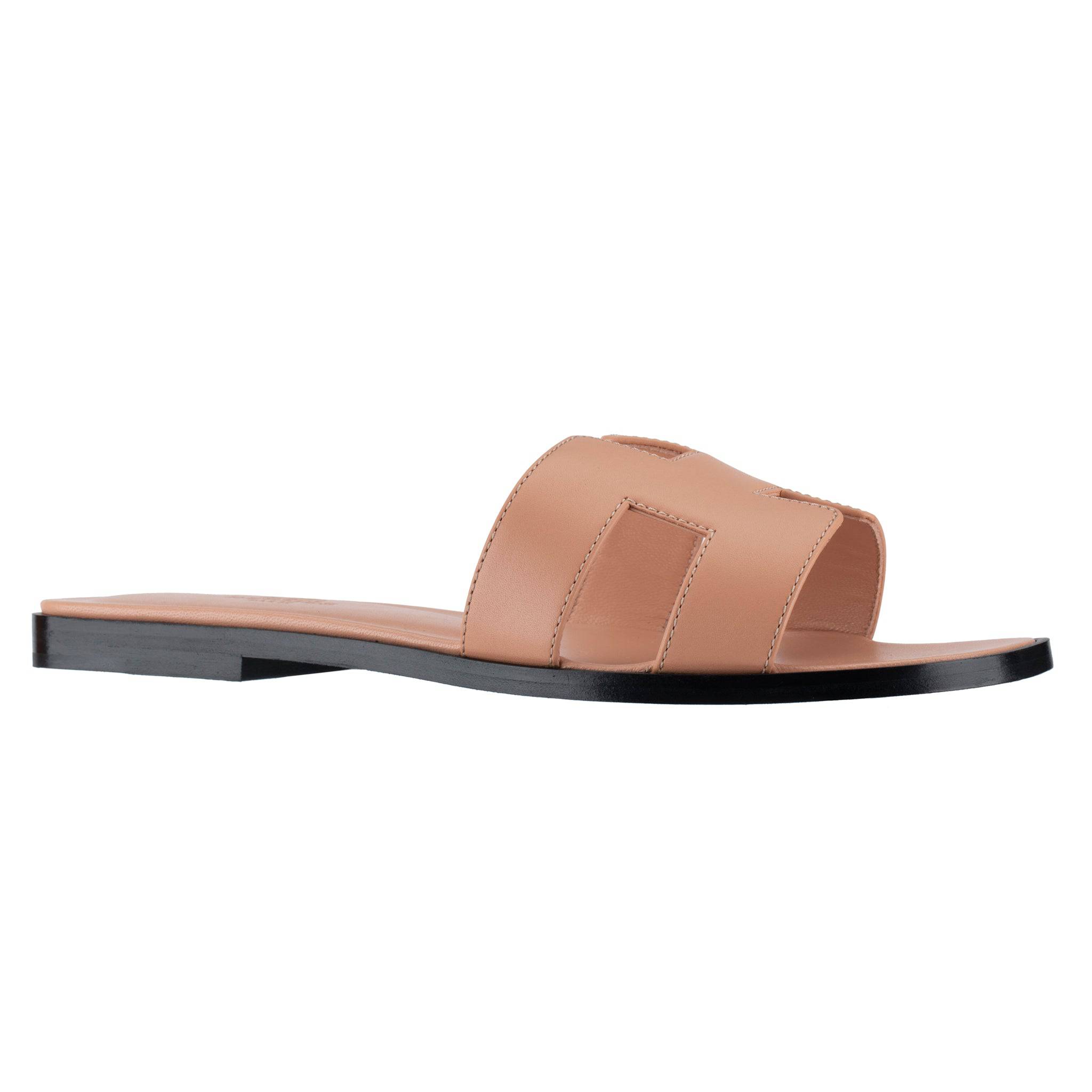 HERMES ORAN SANDAL ROSE GRANIT SMOOTH LEATHER 37 FR - On Repeat