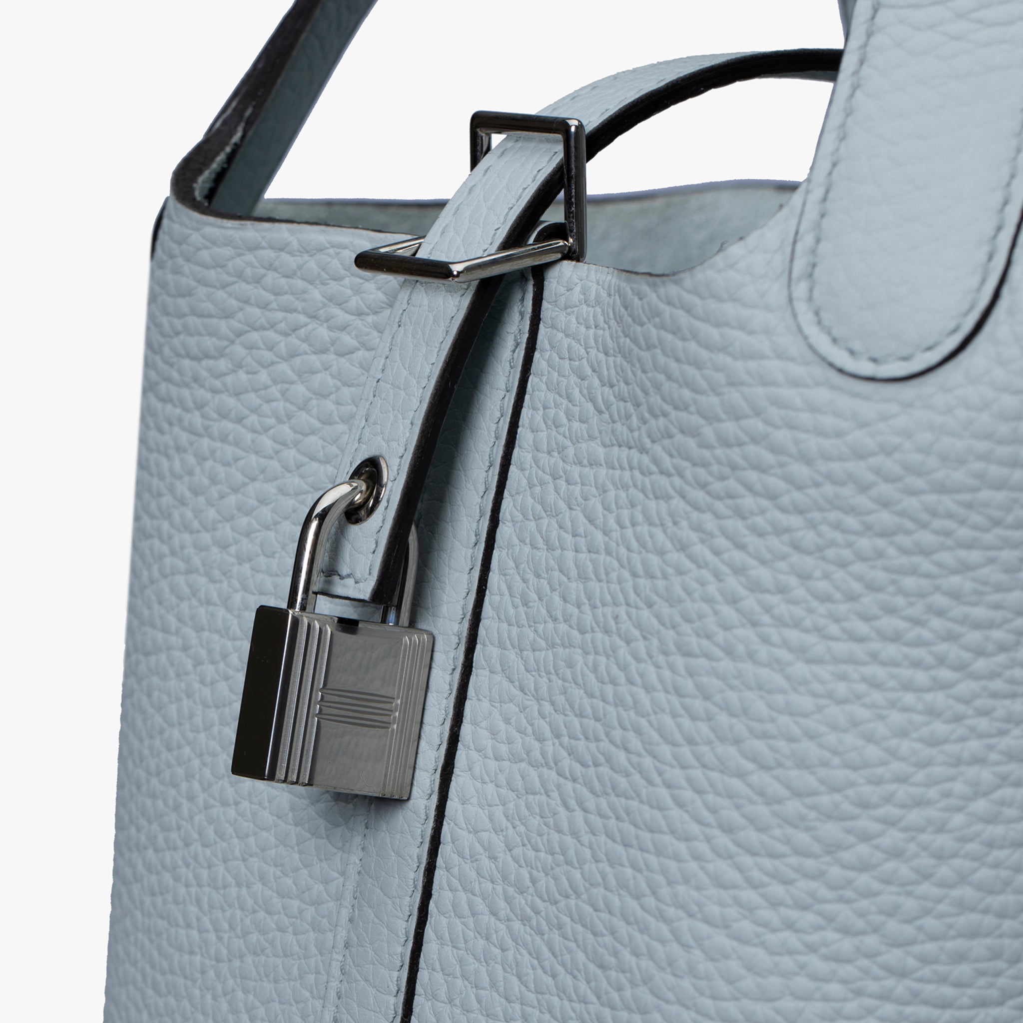 HERMES PICOTIN 18CM BLUE PALE CLEMENCE LEATHER PALLADIUM HARDWARE - On Repeat
