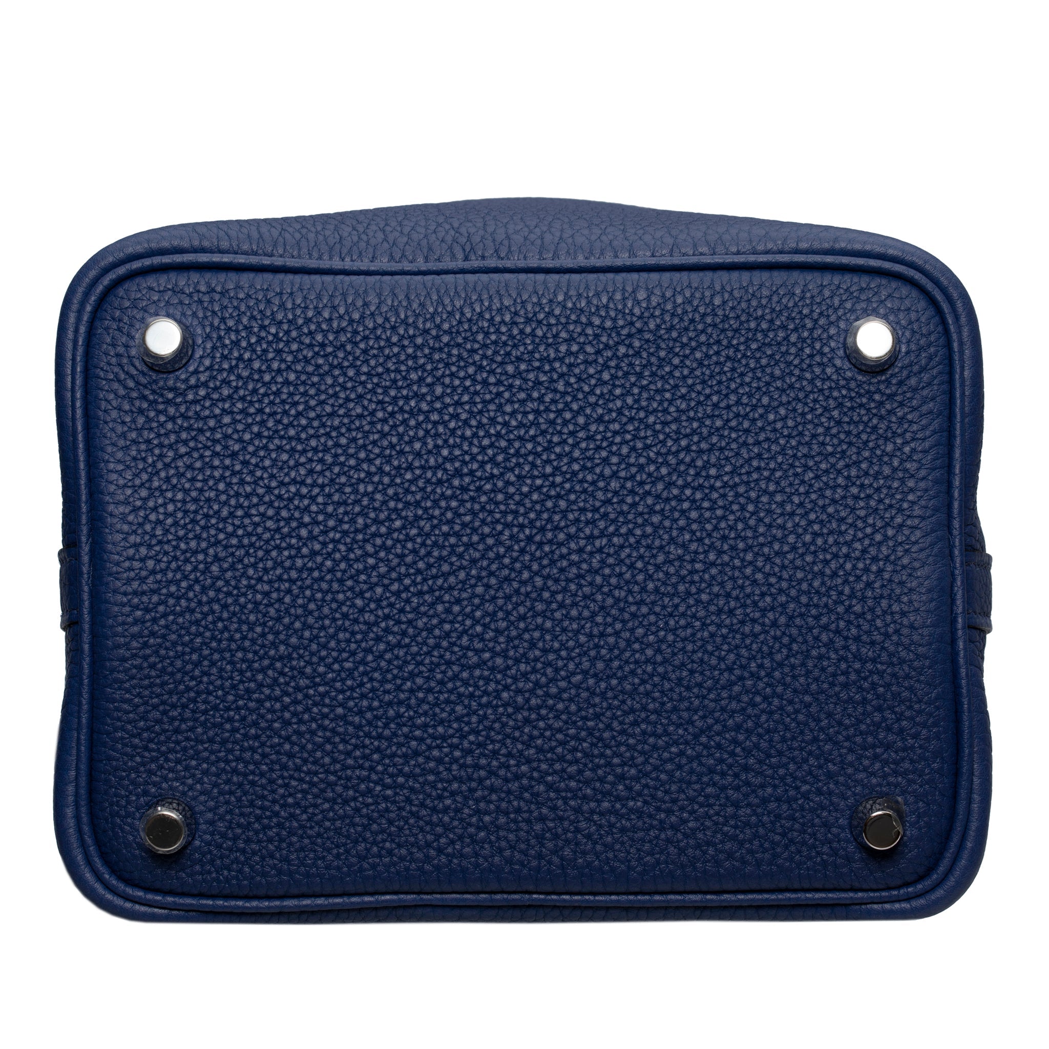HERMES PICOTIN 18CM BLUE SAPHIR MAURICE LEATHER PALLADIUM HARDWARE - On Repeat