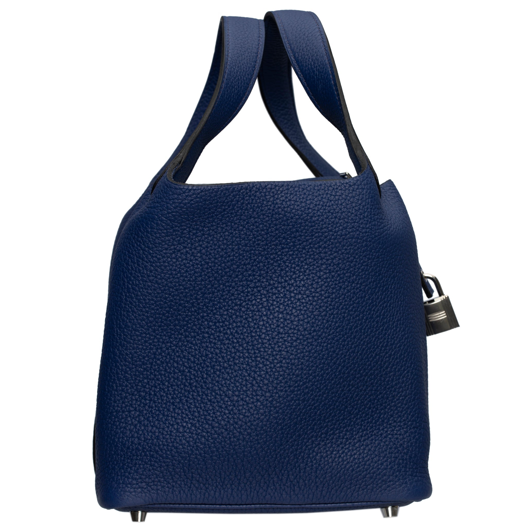 HERMES PICOTIN 18CM BLUE SAPHIR MAURICE LEATHER PALLADIUM HARDWARE - On Repeat