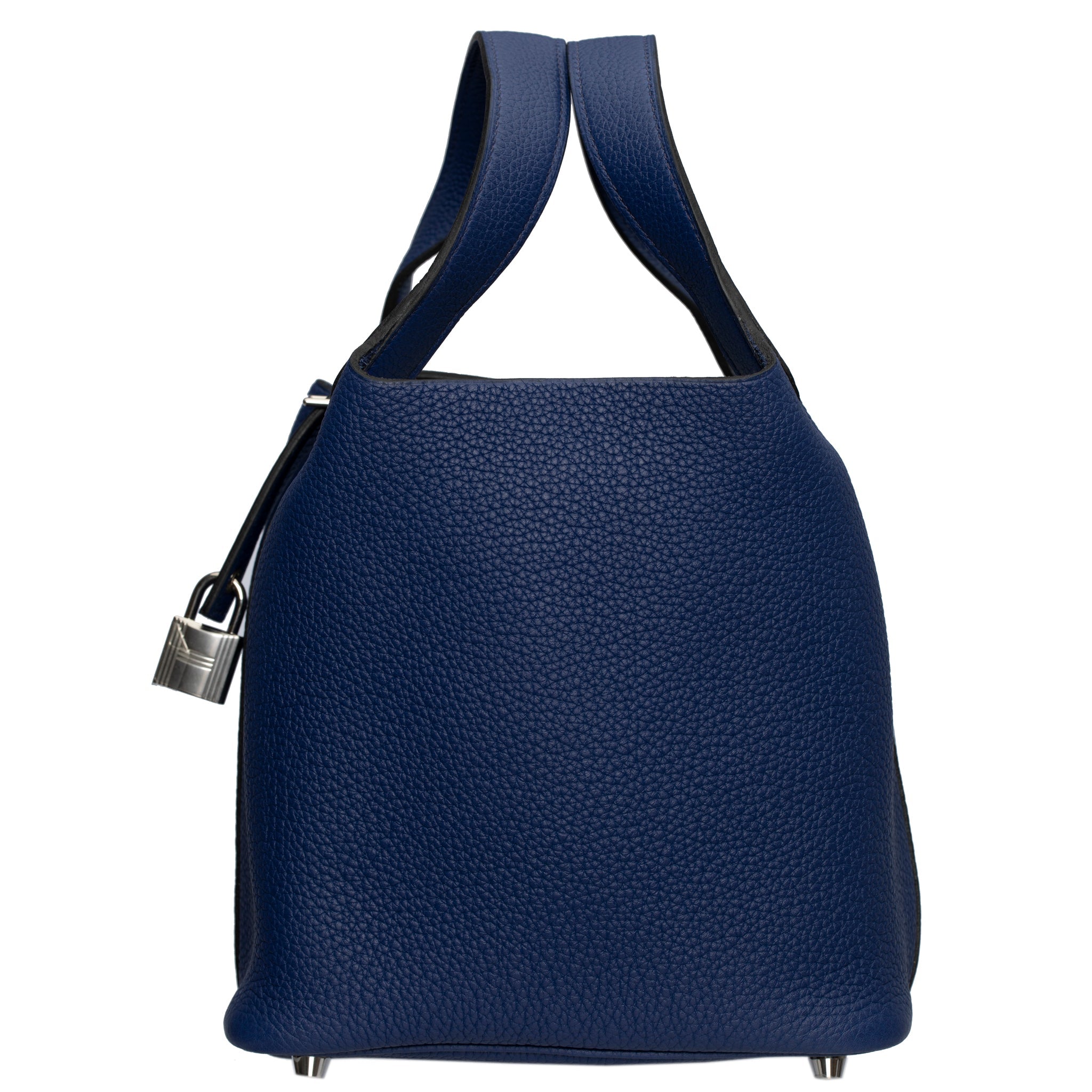 HERMES PICOTIN 18CM BLUE SAPHIR MAURICE LEATHER PALLADIUM HARDWARE - On Repeat