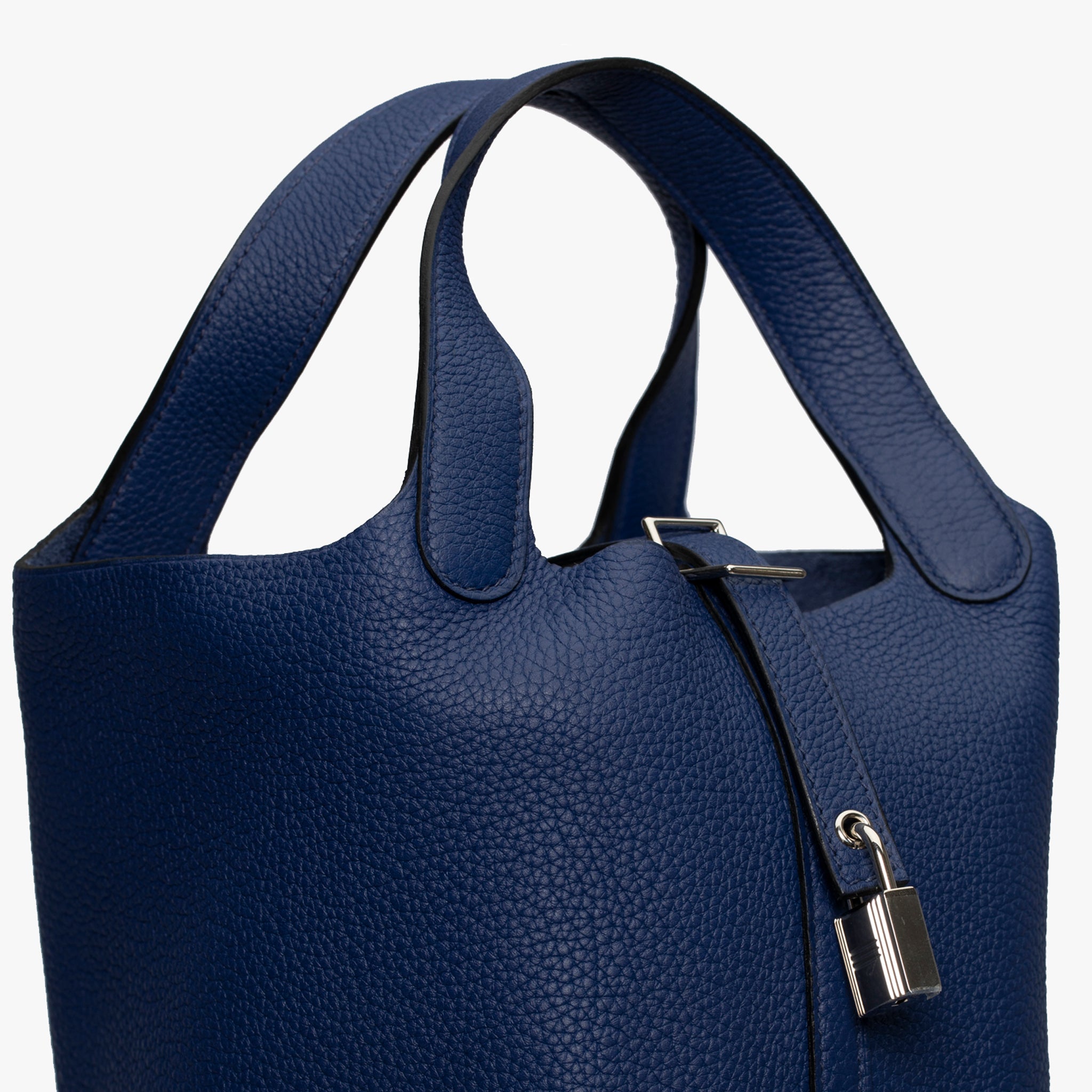 HERMES PICOTIN 18CM BLUE SAPHIR MAURICE LEATHER PALLADIUM HARDWARE - On Repeat