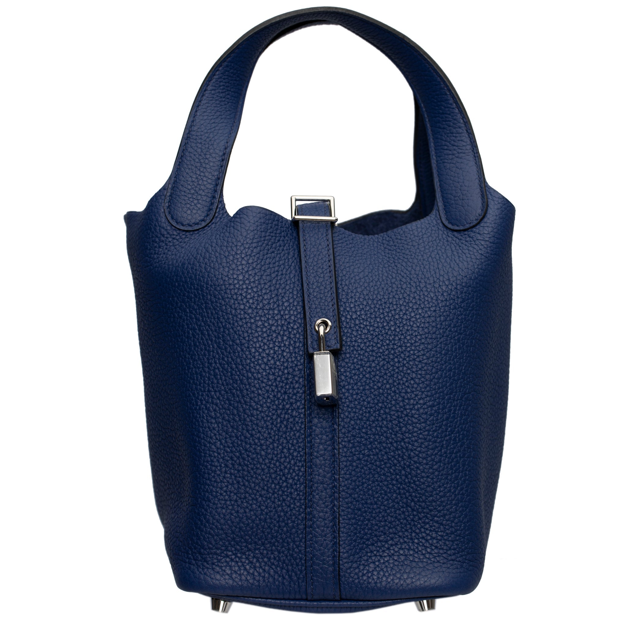 HERMES PICOTIN 18CM BLUE SAPHIR MAURICE LEATHER PALLADIUM HARDWARE - On Repeat