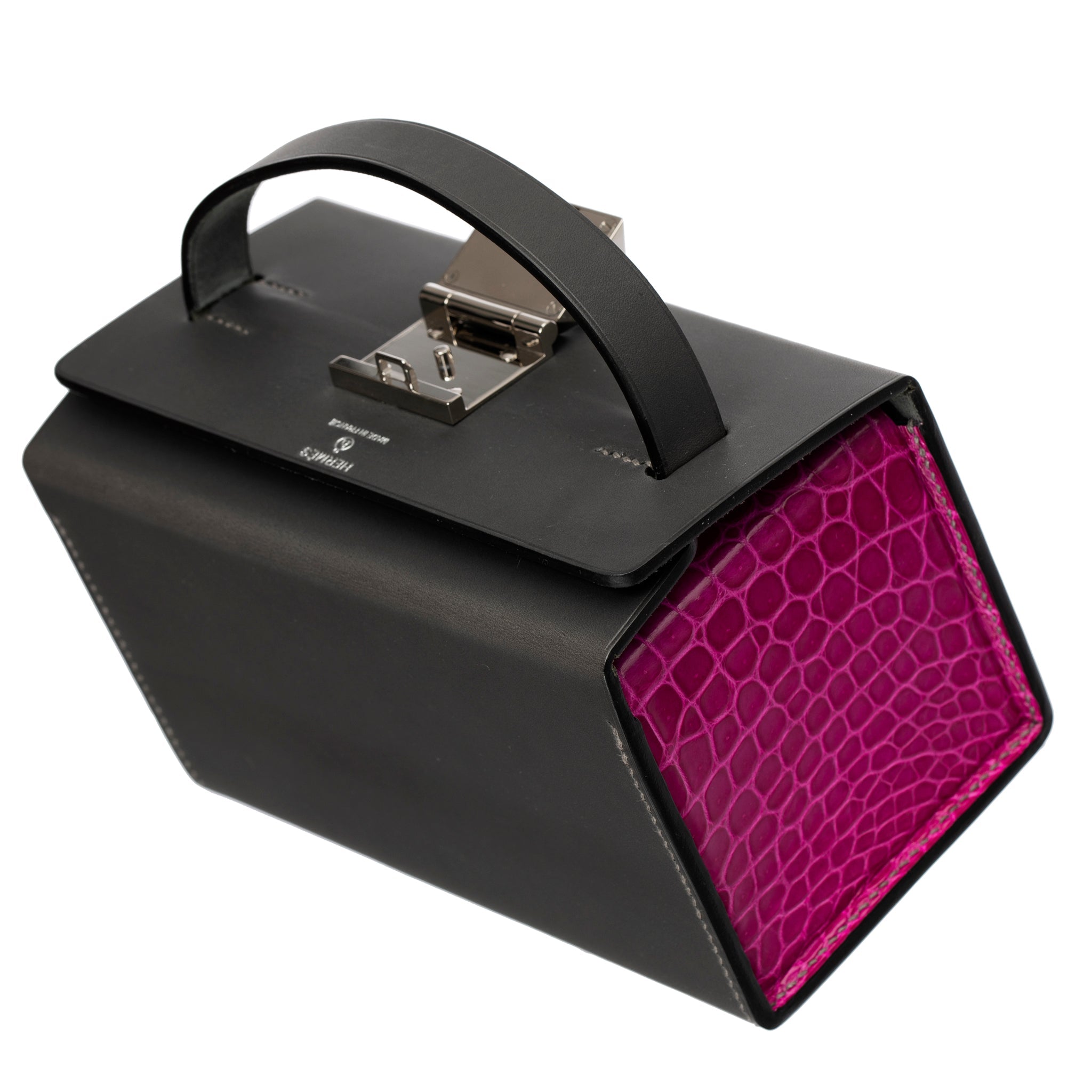 HERMES PETIT H LIMITED EDITION HANDBAG ROSE SHEHERAZADE & BLUE BRIGHTON PALLADIUM HARDWARE - On Repeat